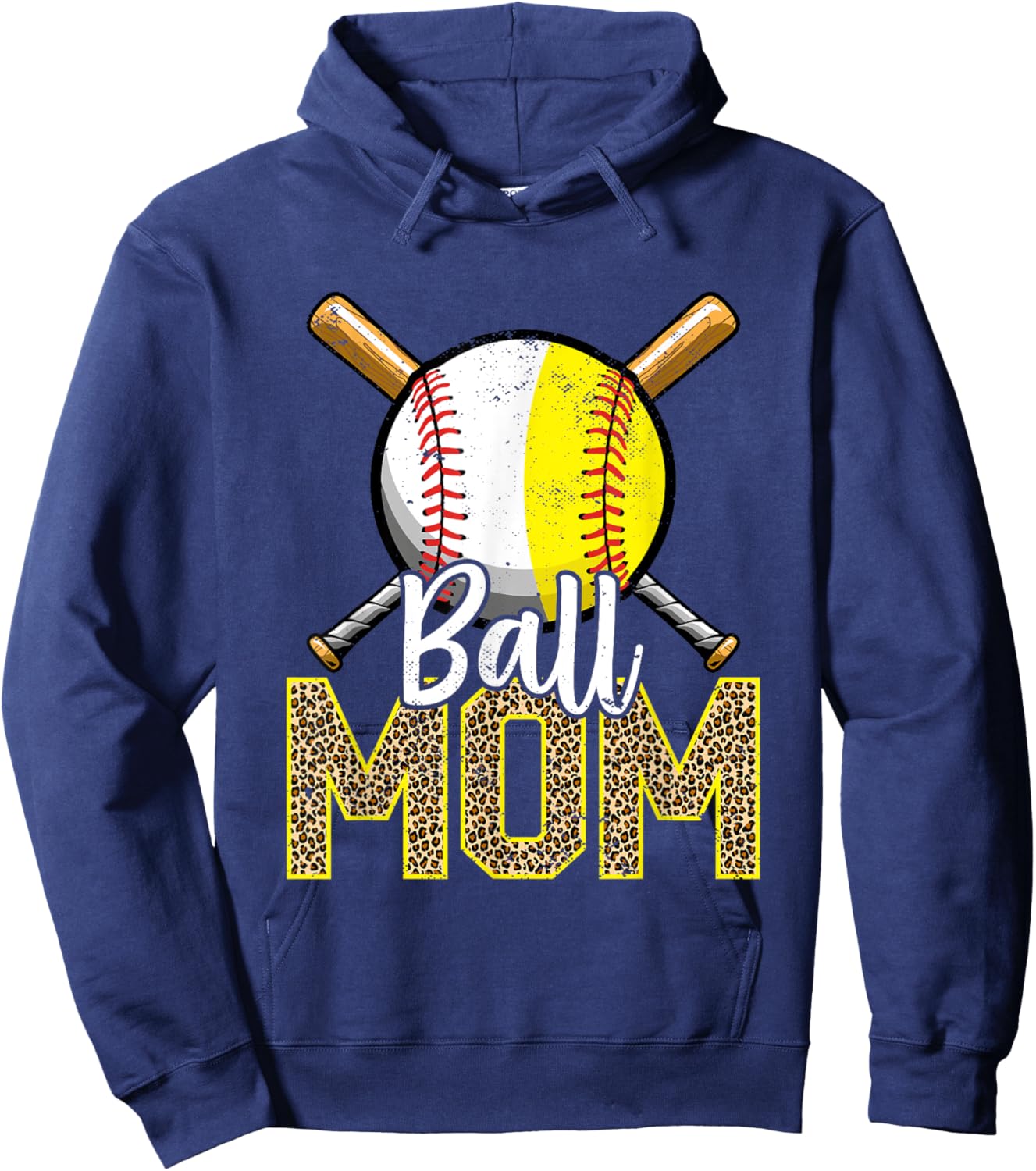 Ball Mom Baseball Softball Mama Women Mother's Day 2023 Hoodie - Hoodie | Navy