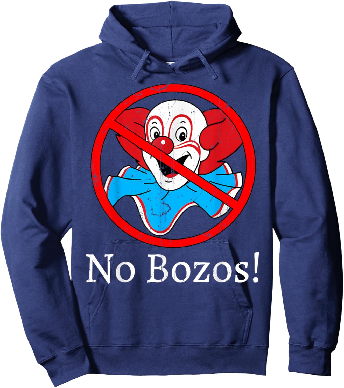 Vintage No Bozos 1983 Clowns Hoodie - Hoodie | Navy