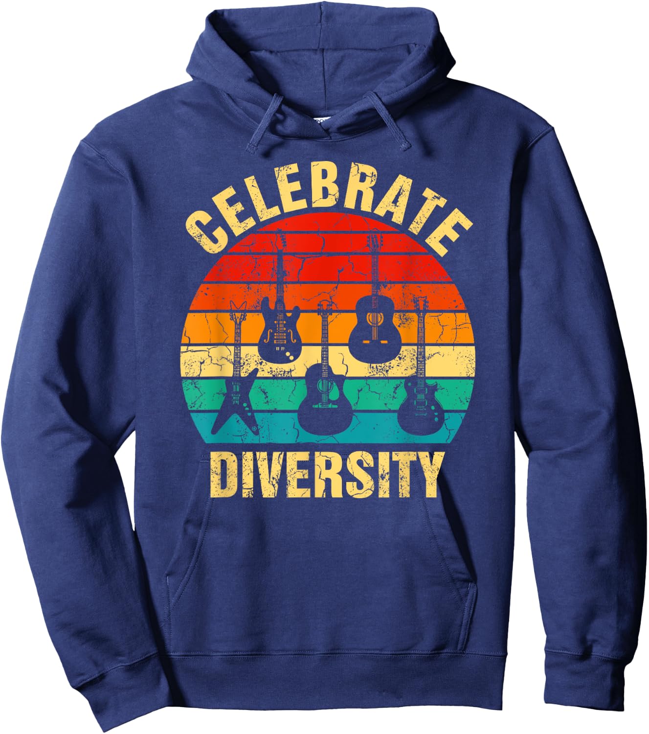 Celebrate Diversity Funny Guitar Player Musician Music Band Hoodie - Hoodie | Navy