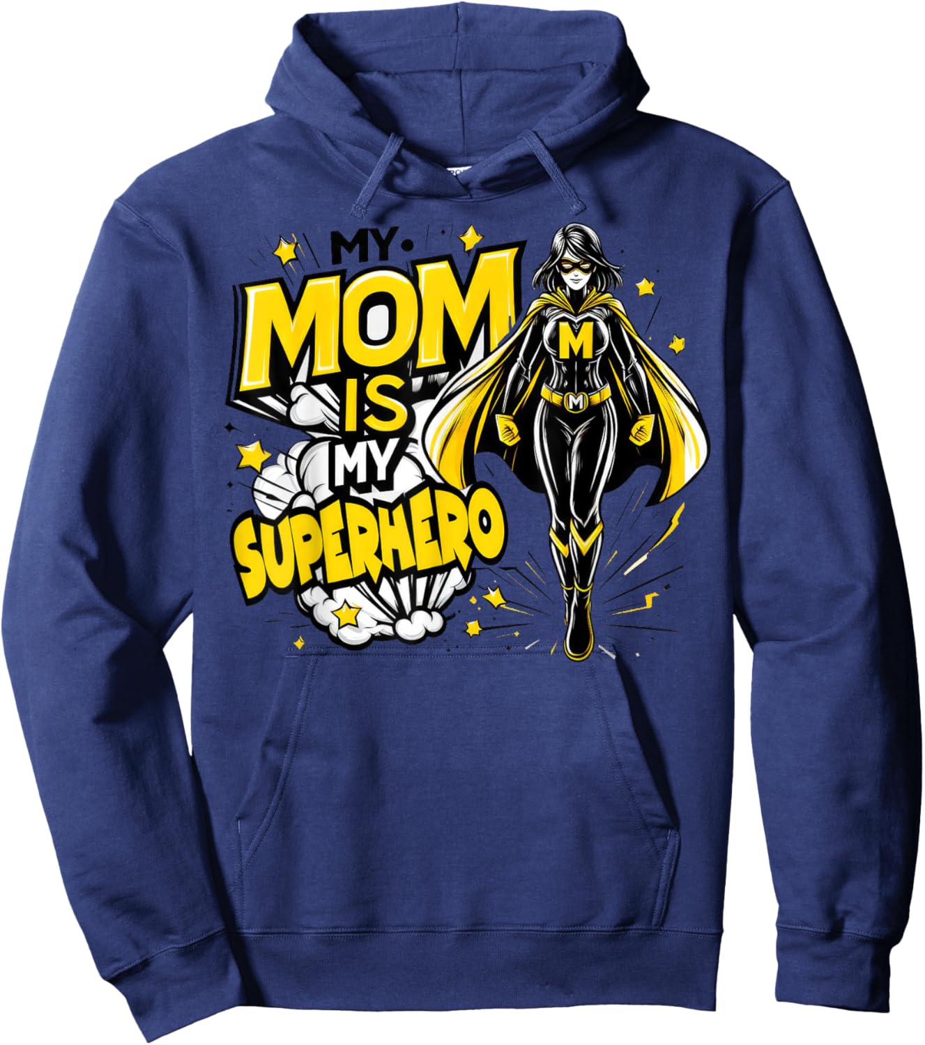 My Mom Is My Superhero Kids Cool Mother's Day Comic Lover Hoodie - Hoodie | Navy