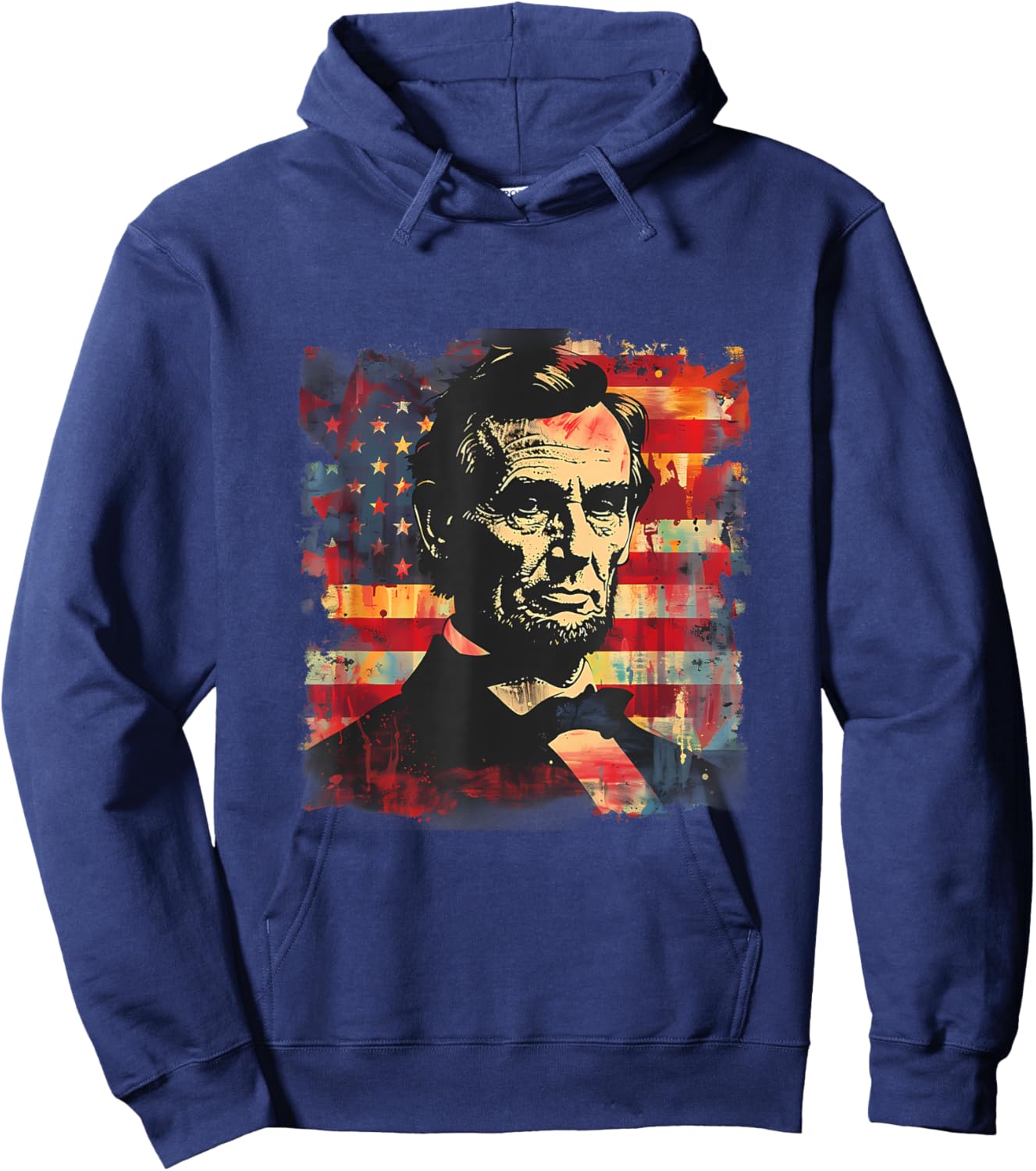 Fourth Of July Abraham Lincoln American Flag Patriotic Kids Men Hoodie - Hoodie | Navy