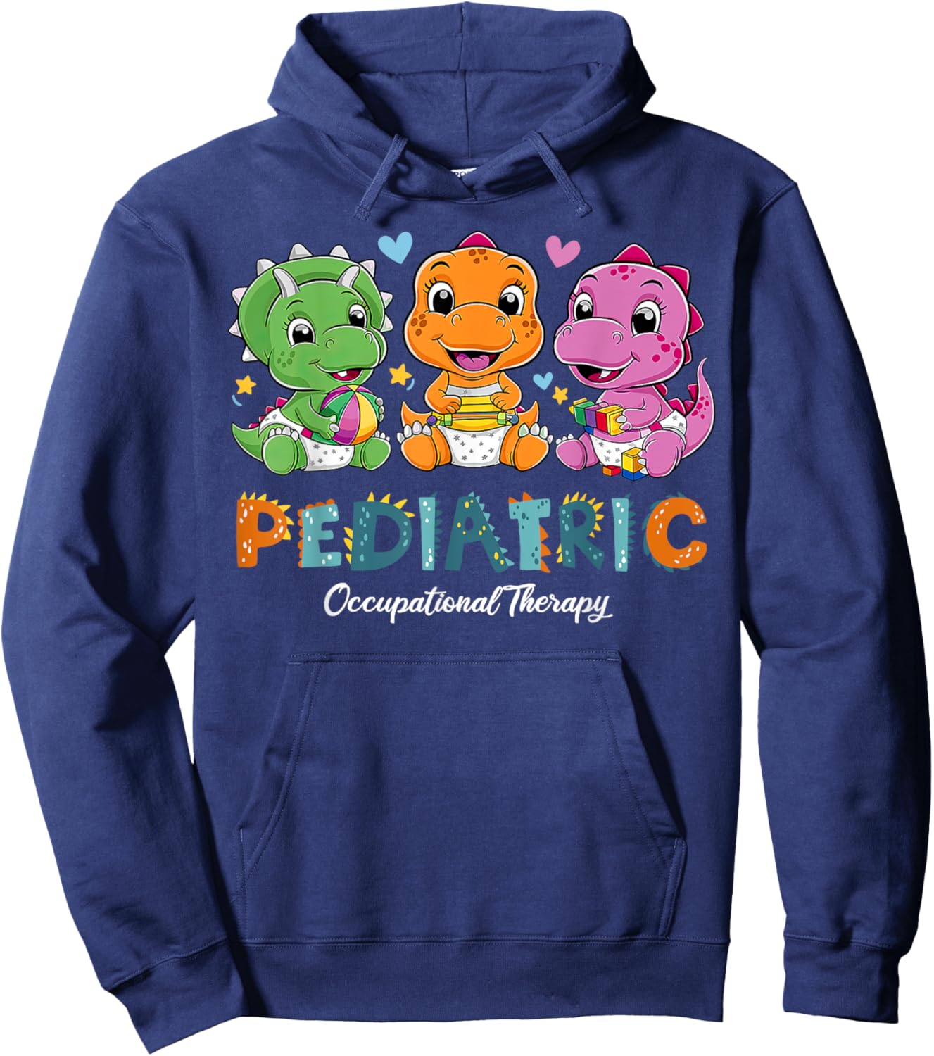 Pediatric Occupational Therapy Dinosaur OT Therapist PEDS Hoodie - Hoodie | Navy