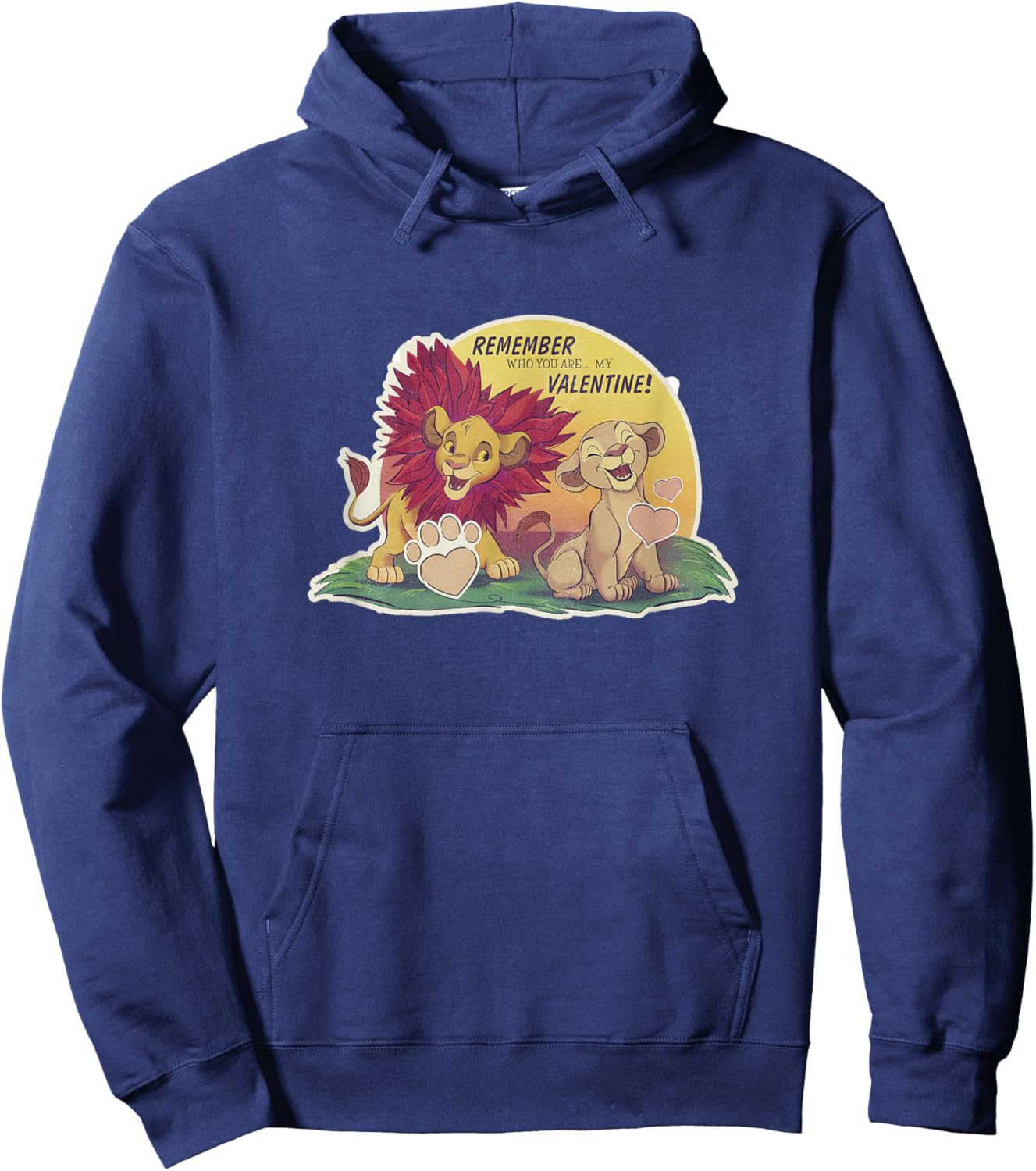 Disney The Lion King Valentine's Day Nala & Simba Wild Retro Hoodie - Hoodie | Navy