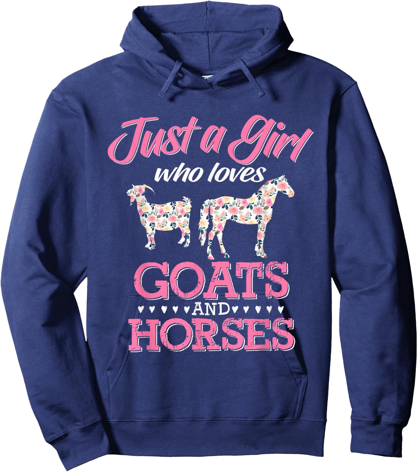 Just A Girl Who Loves Goats Horse Lover Women Farmer Hoodie - Hoodie | Navy