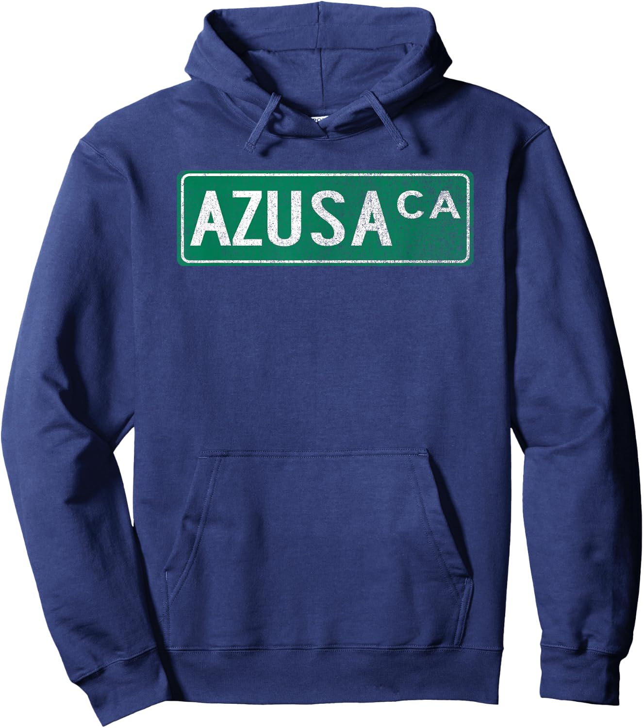 Retro Style Azusa CA Street Sign Hoodie - Hoodie | Navy