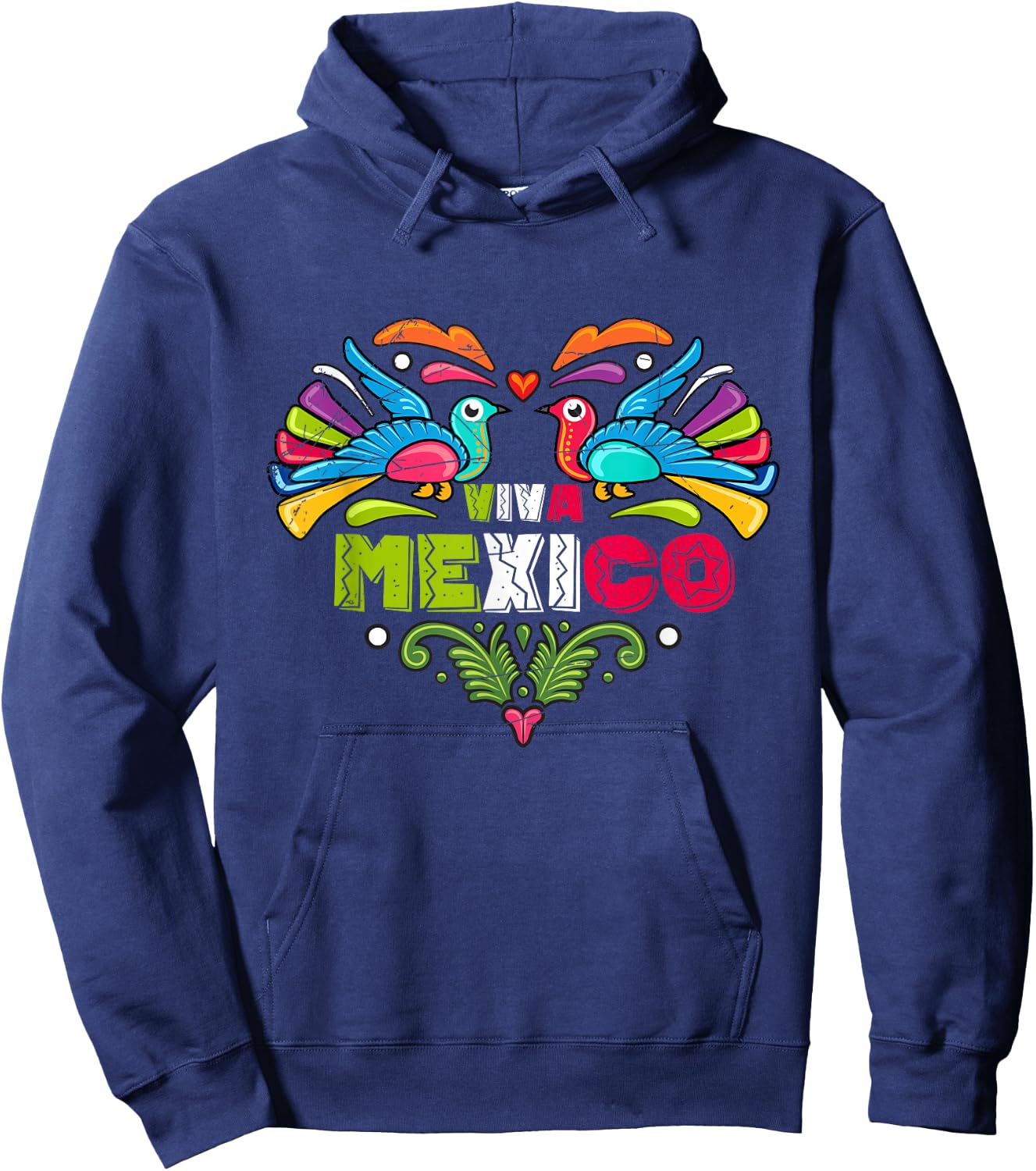 Proud Mexican Flag Peacock Animal Gift Viva Mexico Small Hoodie - Hoodie | Navy