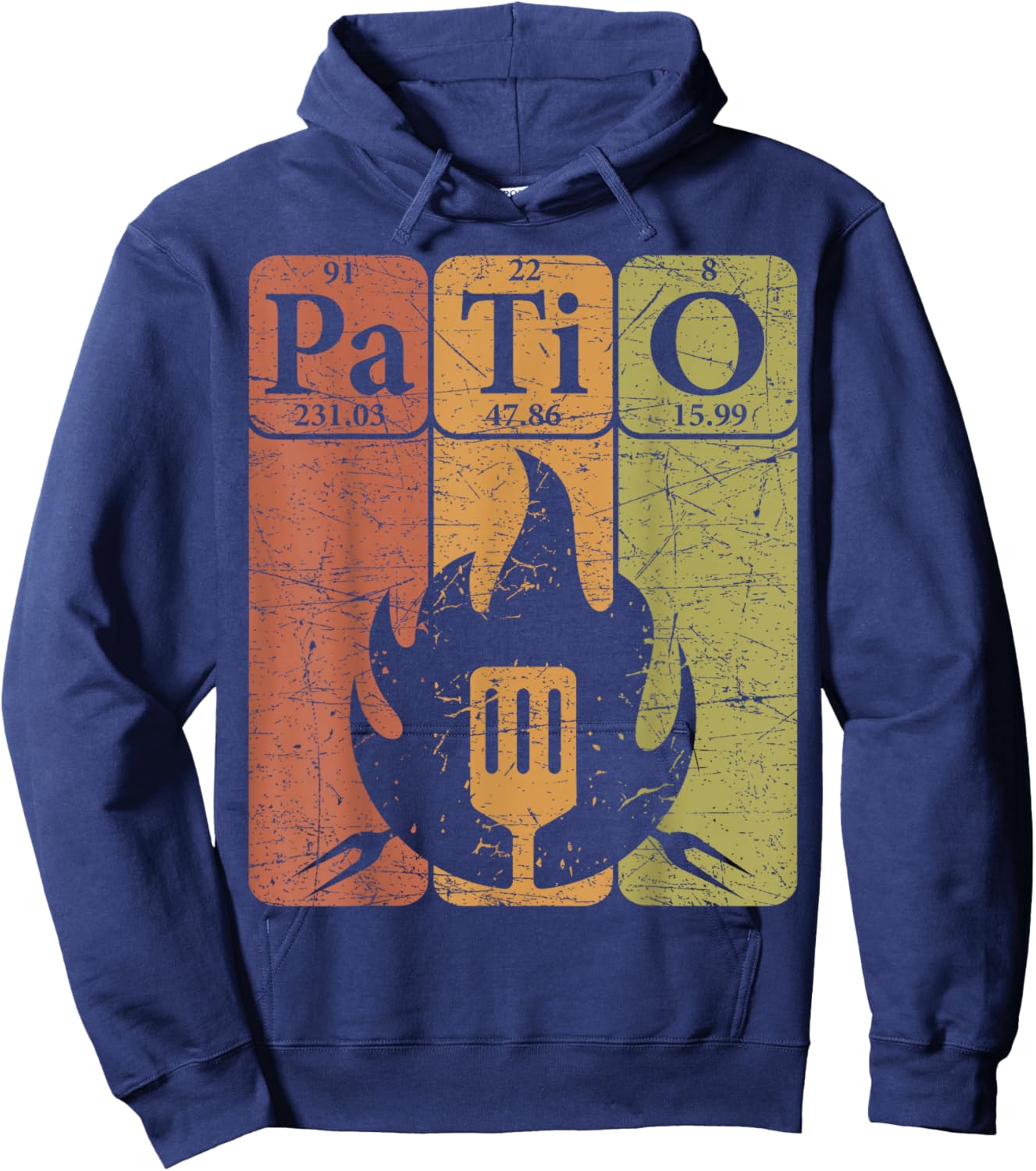 Patio BBQ Periodic Table Elements Grill BBQ Lover Barbecue Hoodie - Hoodie | Navy