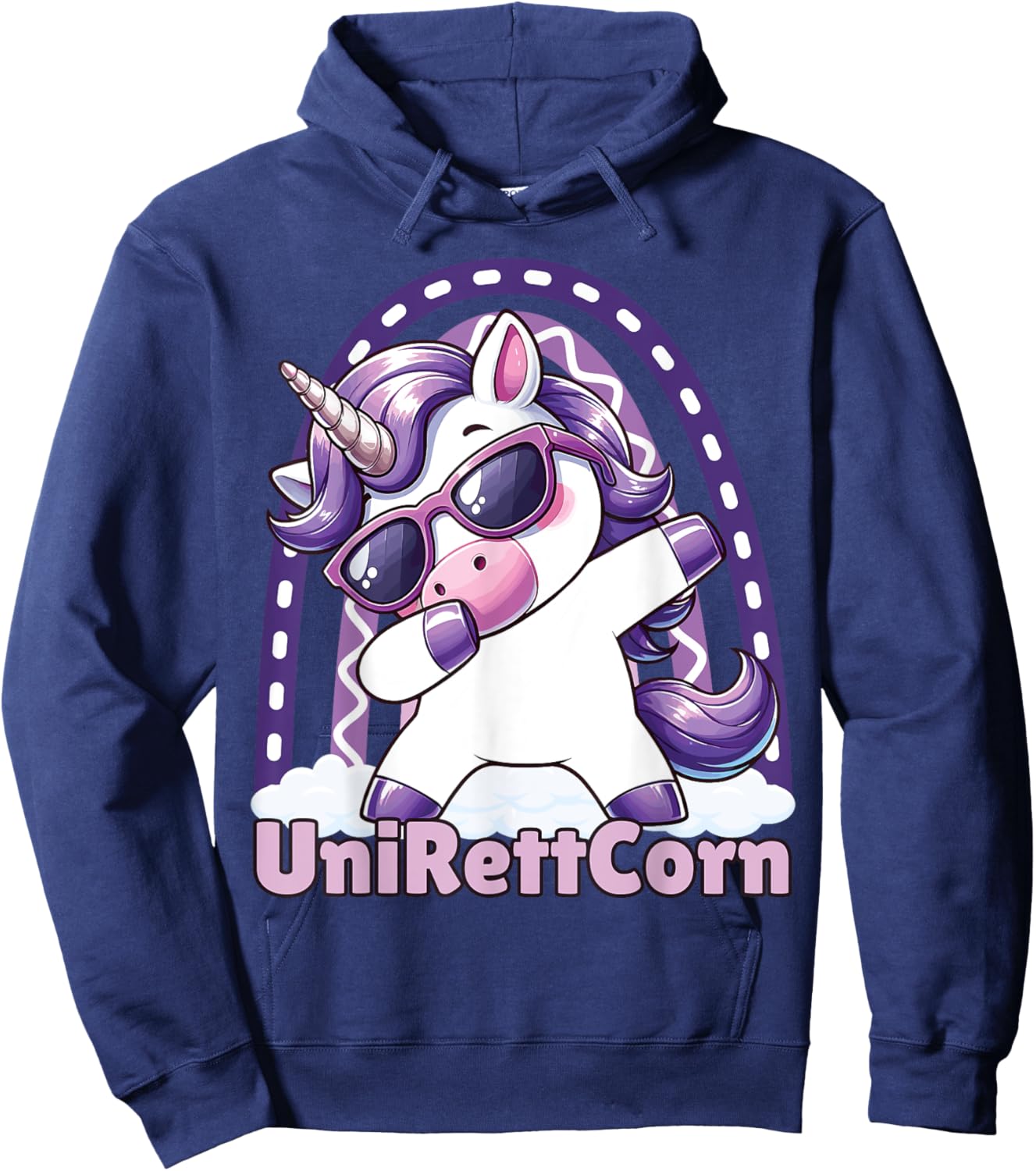 Rett Syndrome Awareness, UniRettCorn, Unicorn Rett Syndrome Hoodie - Hoodie | Navy