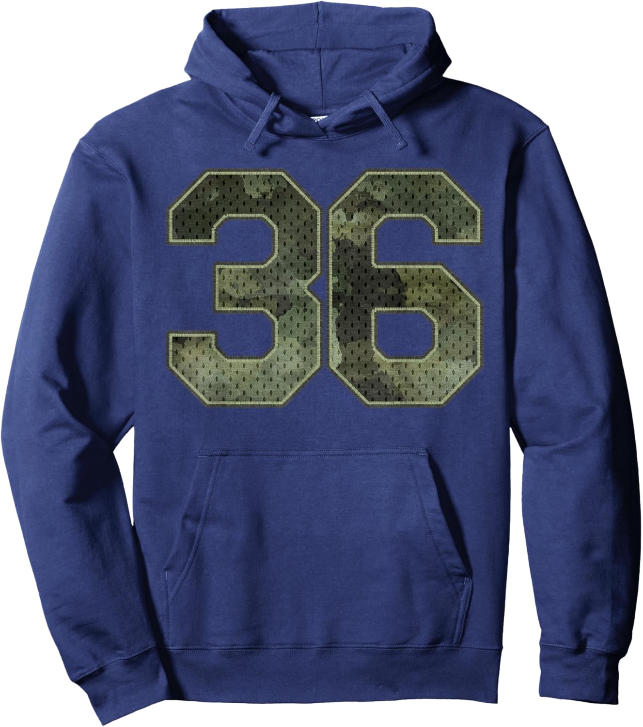 Camo Number 36 Athlete Sports Jersey Supporter Fanwear Hoodie - Hoodie | Navy