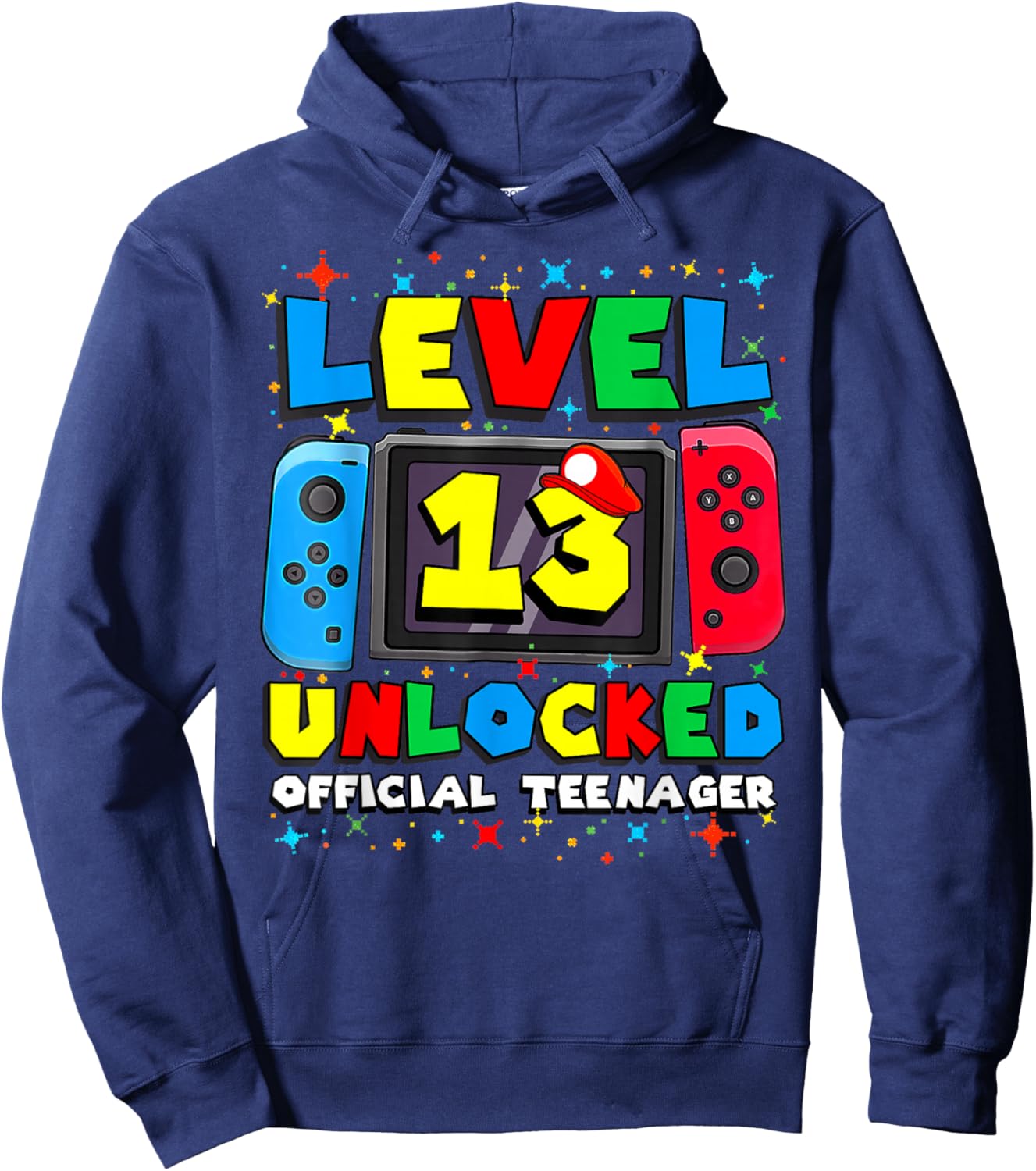 Level 13 Unlocked Gamer 13th Birthday Gift Video Game Boys Hoodie - Hoodie | Navy