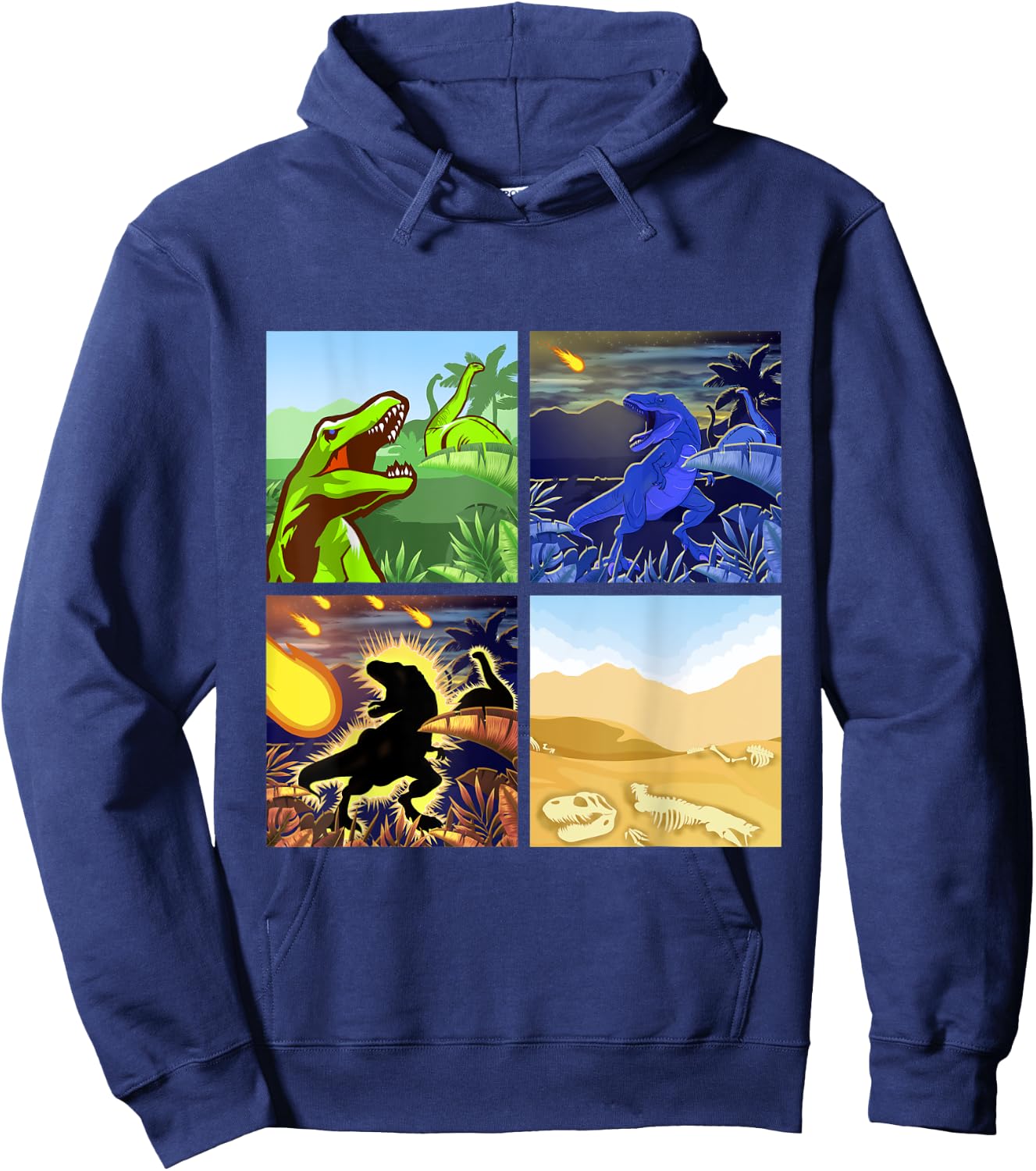 Types Of Dinosaur Dino Extinction Storyboard Gift Hoodie - Hoodie | Navy