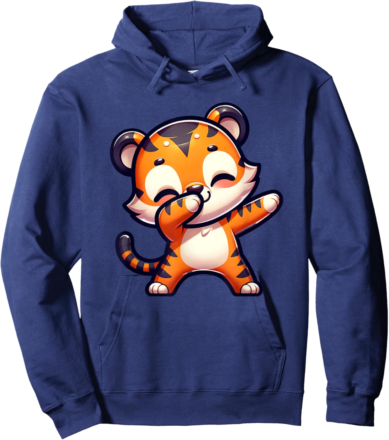 Dabbing Tiger Cub Cute Big Cat Lover Tween Girls Graphic Hoodie - Hoodie | Navy