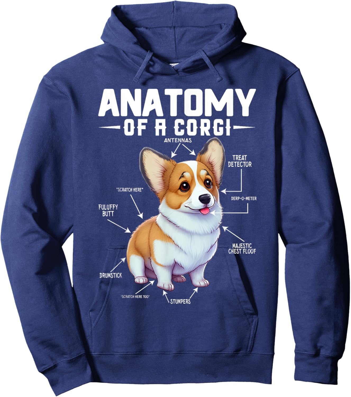 Anatomy Of A Corgi Cute Corgis Costume Corgi Lovers Corgis Hoodie - Hoodie | Navy