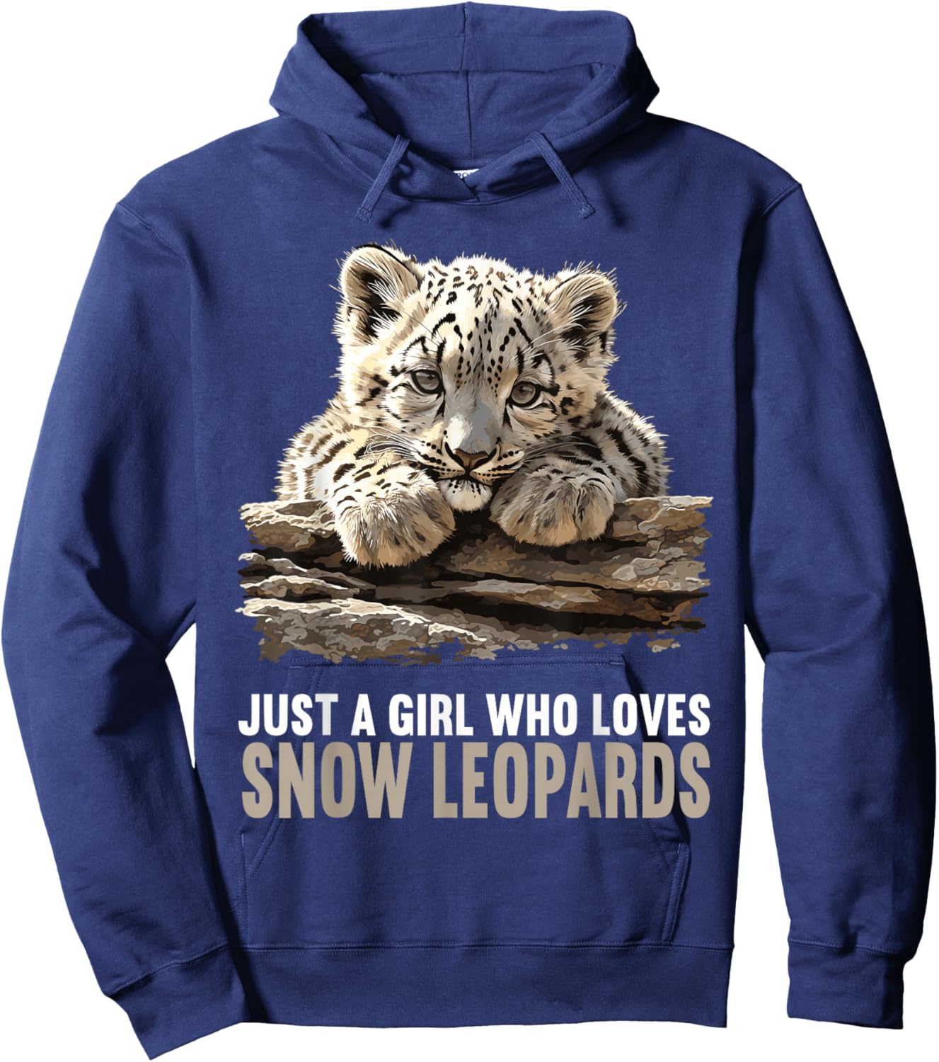 Just a Girl who loves Snow Leopards Lovers Snow Leopard Hoodie - Hoodie | Navy