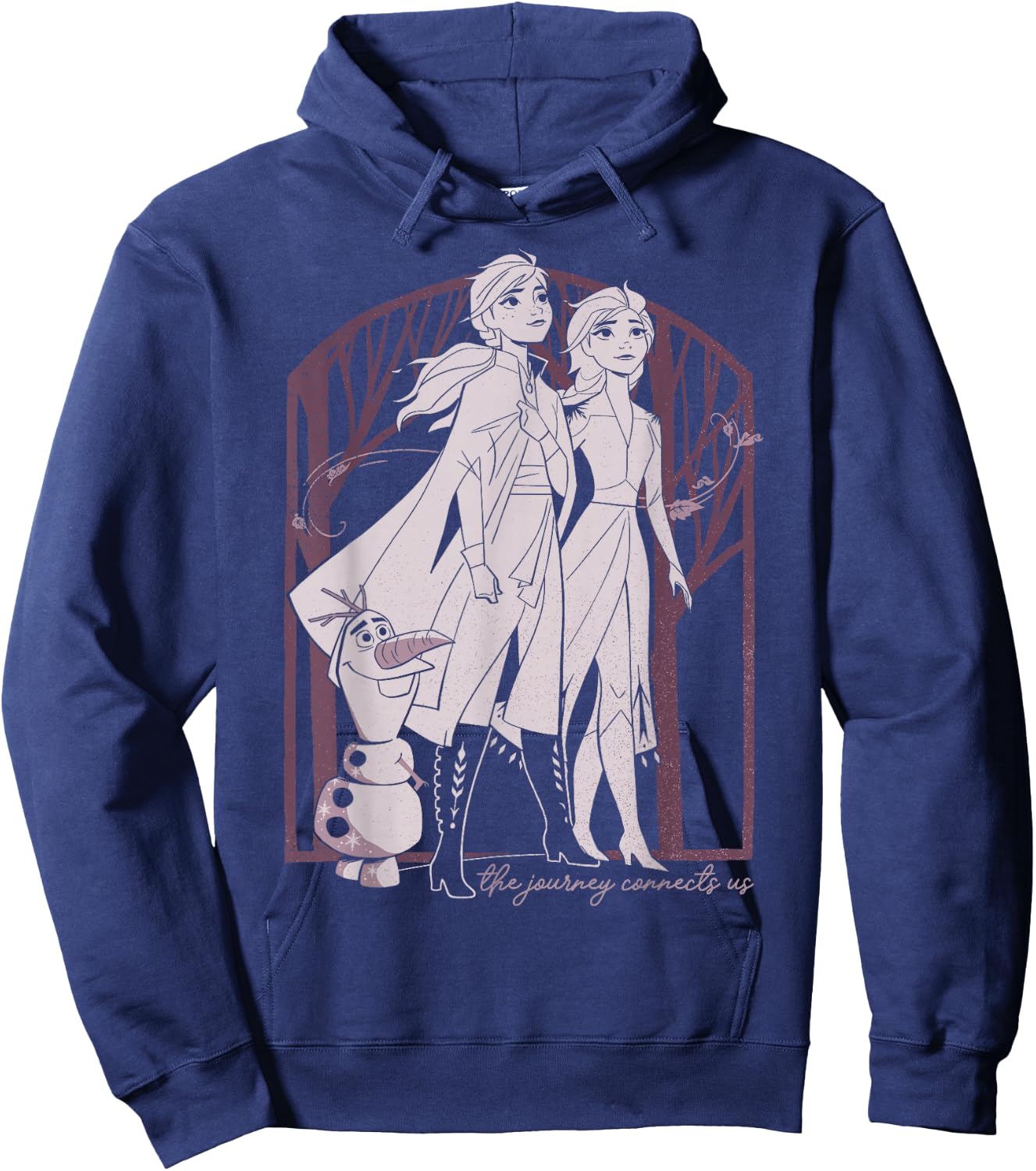 Disney Frozen 2 Elsa Anna Olaf The Journey Connects Us Hoodie - Hoodie | Navy