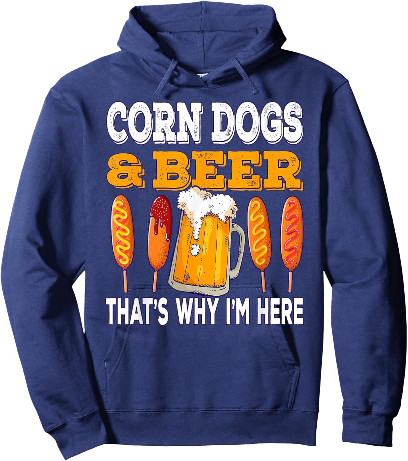 Corndog Carnival Beer Fried Corn Dog Hoodie - Hoodie | Navy