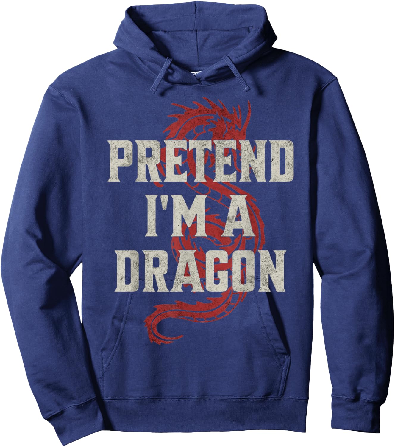 PRETEND I'M A DRAGON Funny Lazy Halloween Costume Dragon Hoodie - Hoodie | Navy