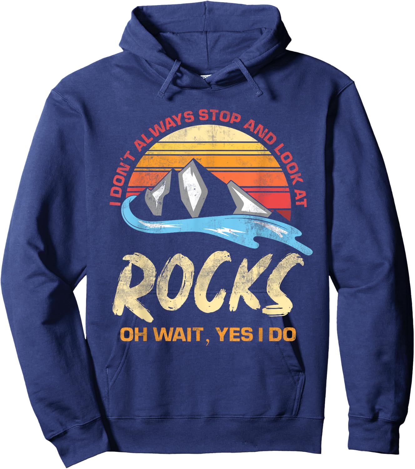 Retro Science Nerd Rock Collector Gift Funny Geology Hoodie - Hoodie | Navy