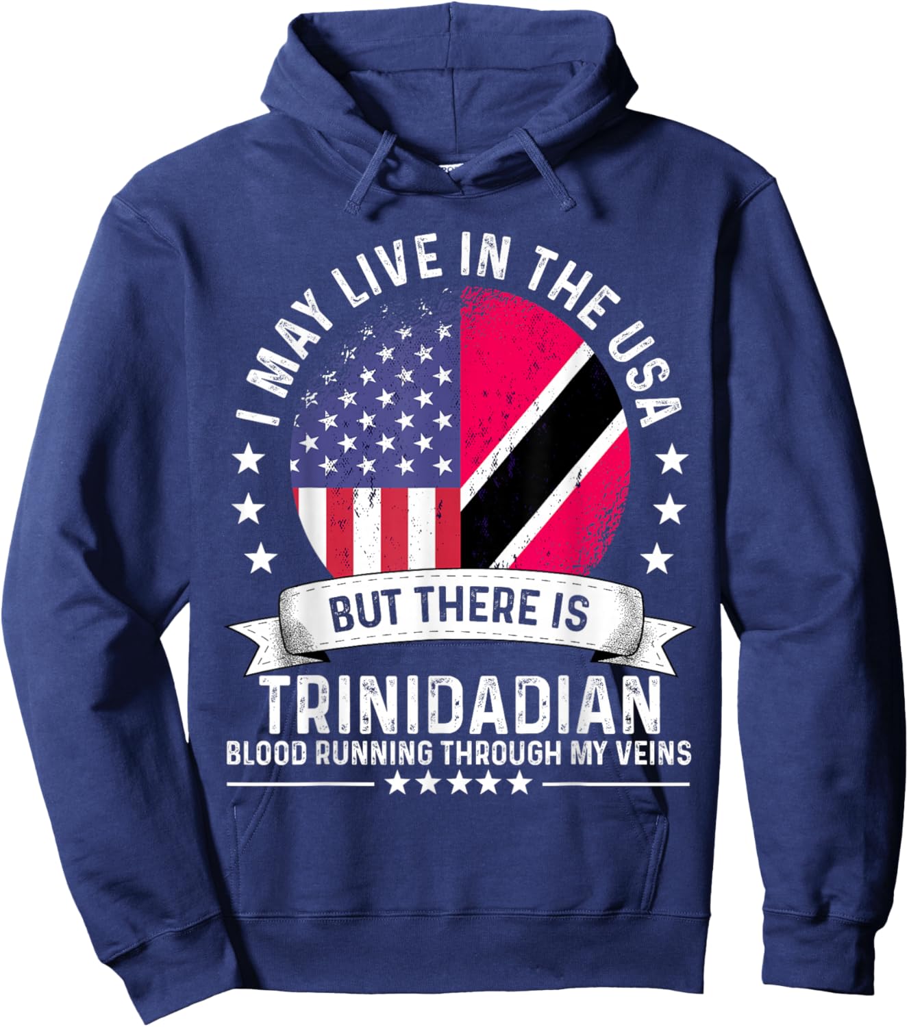 Trinidadian American Patriot Grown Country Trinidad Flag Hoodie - Hoodie | Navy