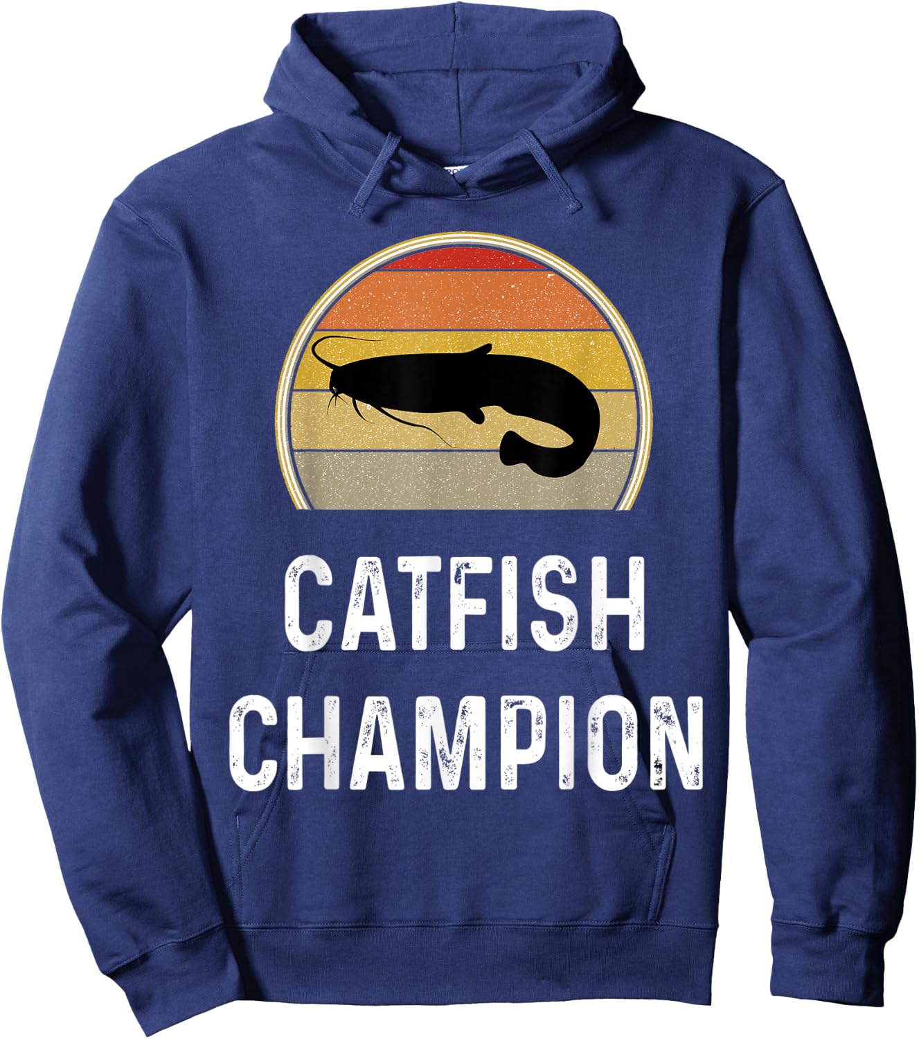 Catfish Champion Fishing Gifts Funny Fisherman Shirt Retro Hoodie - Hoodie | Navy