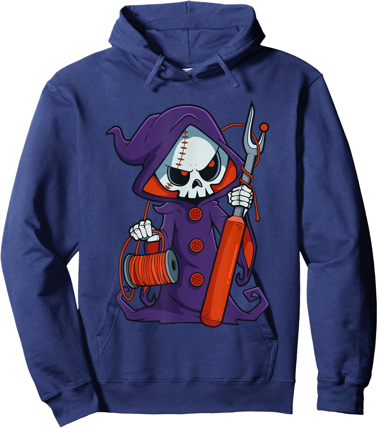 Funny Quilting Sewing Grim Reaper Seam Ripper Crafting Hoodie - Hoodie | Navy
