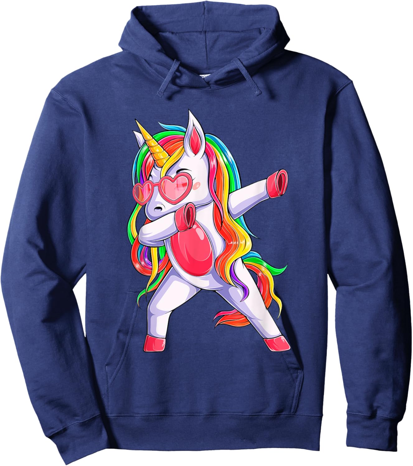 Dabbing Unicorn Party Birthday Rainbow Girls Kids Women Dab Hoodie - Hoodie | Navy