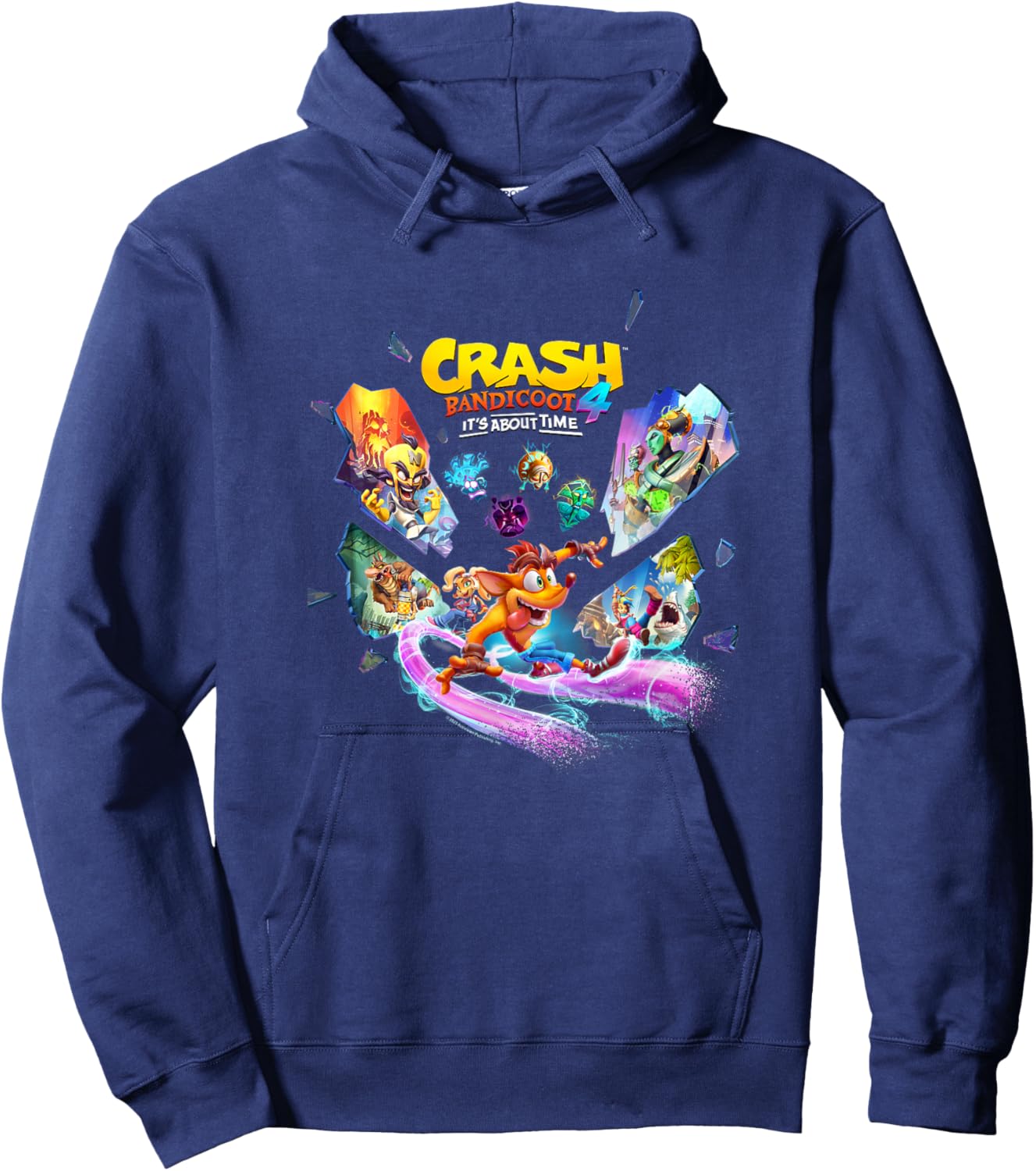 Crash Bandicoot 4: It's About Time Island Shards Game Poster Hoodie - Hoodie | Navy