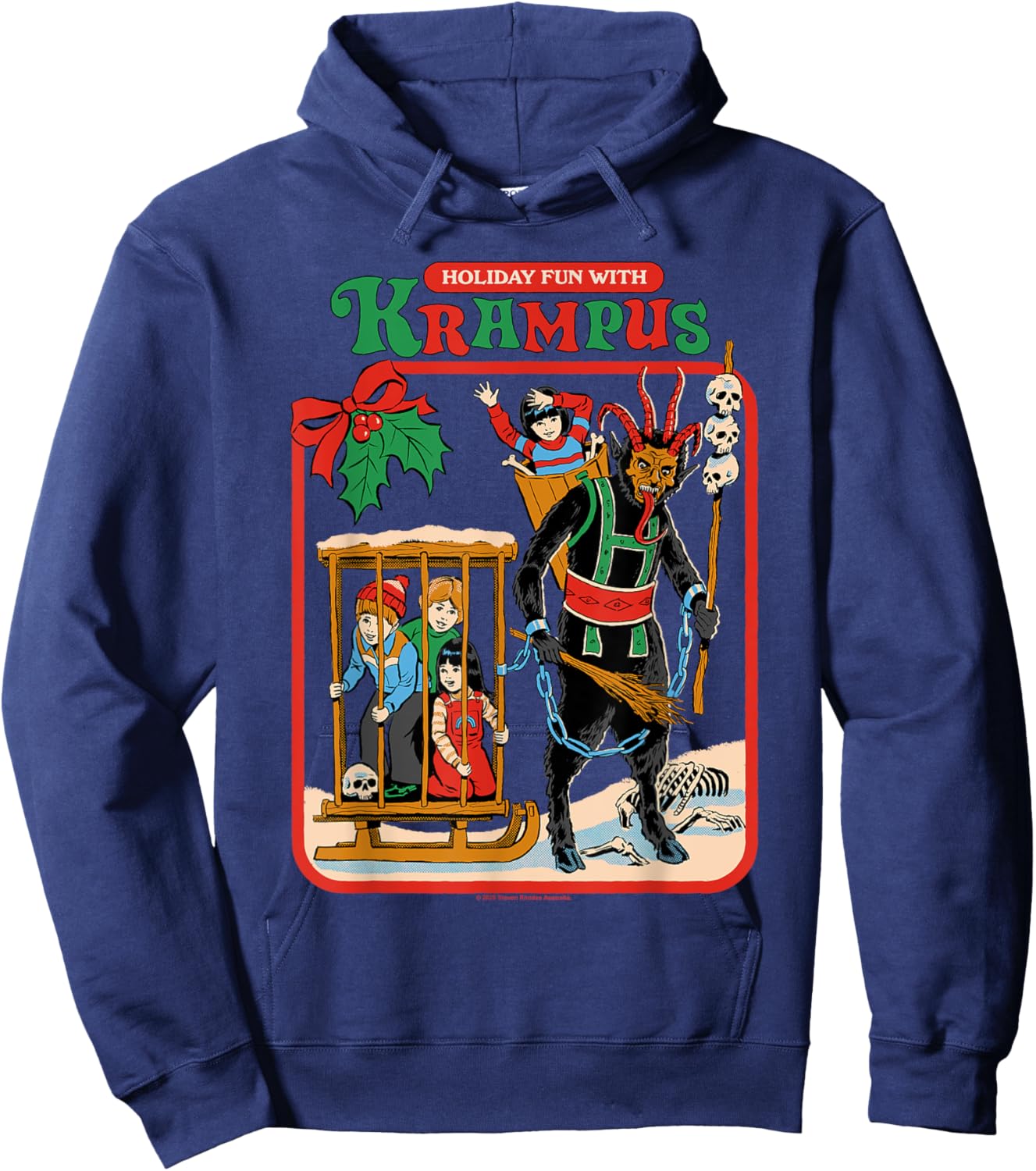 Fun with Krampus Christmas Retro Vintage Funny Adult Humor Hoodie - Hoodie | Navy