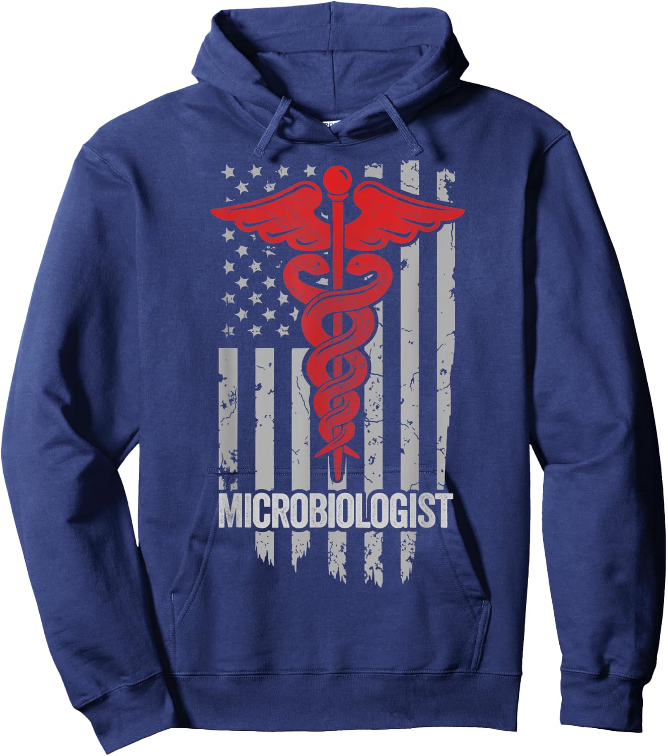 American Flag Microbiologist, Microbiology Doctor Specialist Men Hoodie - Hoodie | Navy