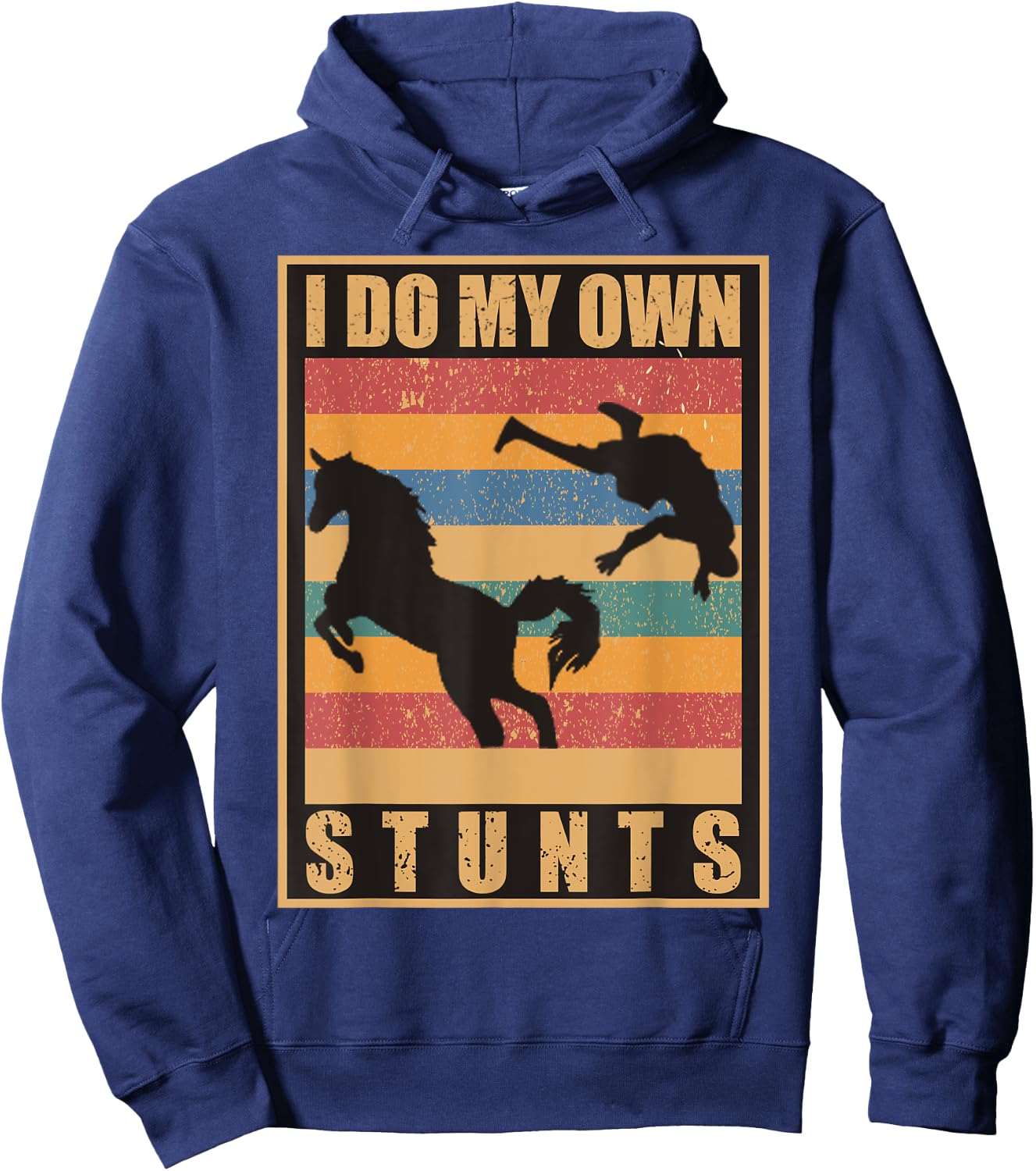 I Do My Own Stunts Horse Lover Funny Get Well Soon Gift Hoodie - Hoodie | Navy