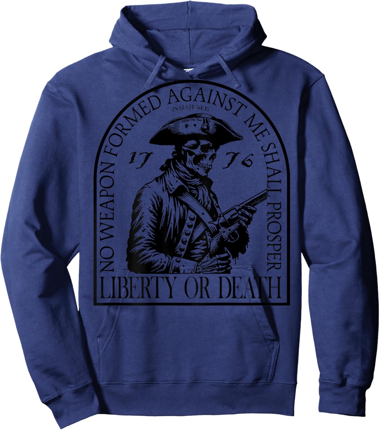 No Weapon Formed Against Me Shall Prosper (on back) Hoodie - Hoodie | Navy