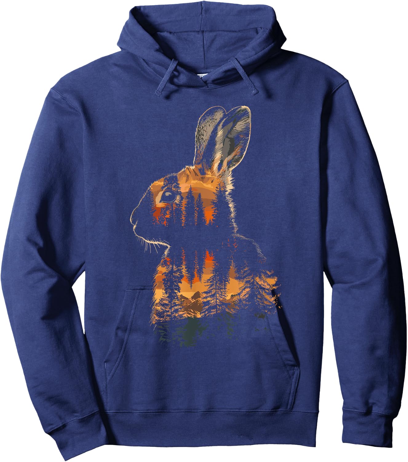 Rabbit Mountain Landscape Nature Wildlife Hoodie - Hoodie | Navy