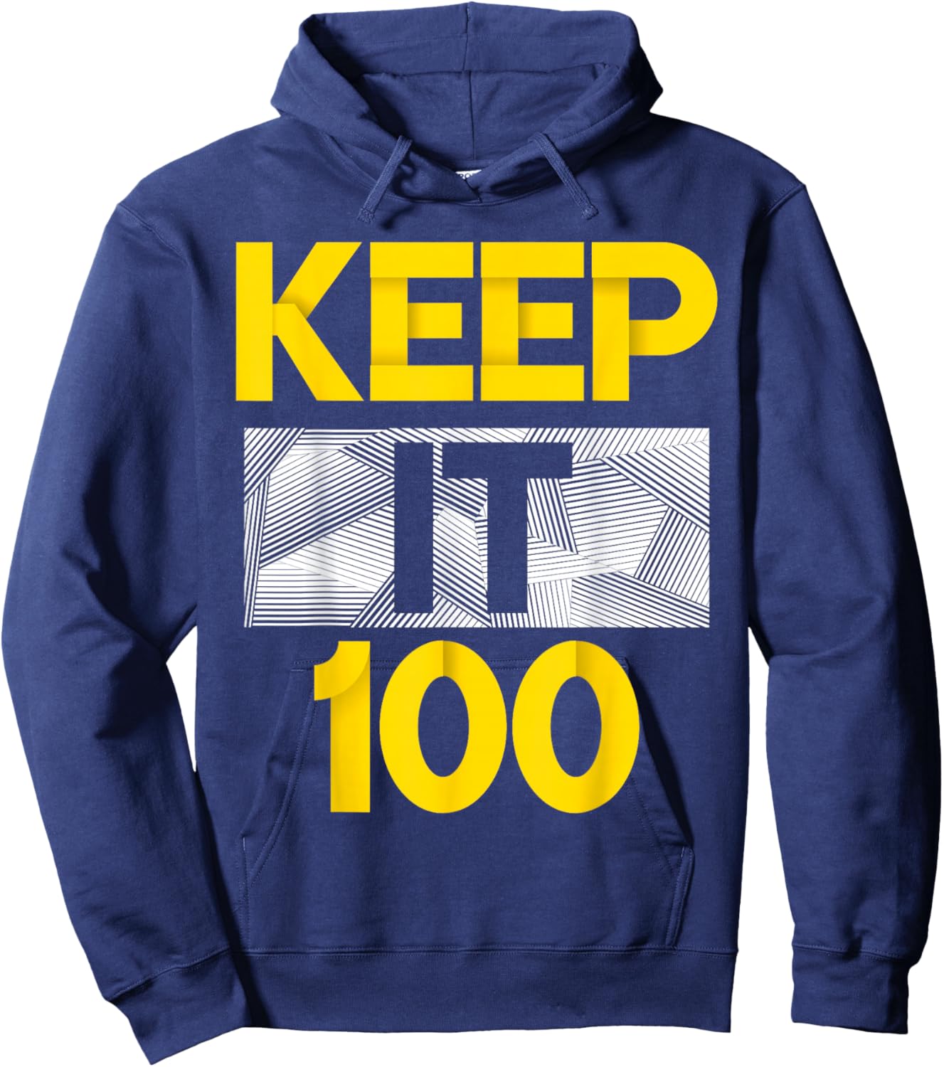 University-Gold Keep It 100 Varsity-Gold Color Graphic Hoodie - Hoodie | Navy