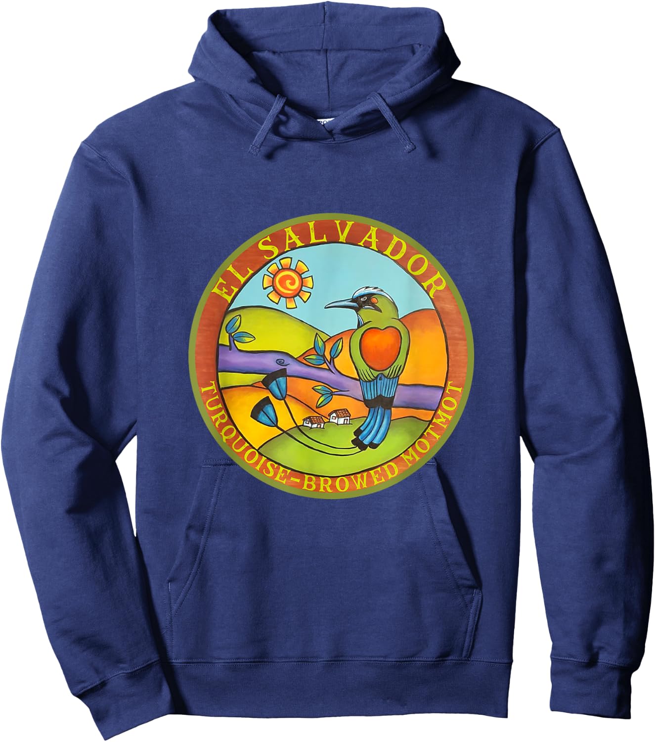 El Salvador Turquoise Browed Motmot bird watching travel Hoodie - Hoodie | Navy