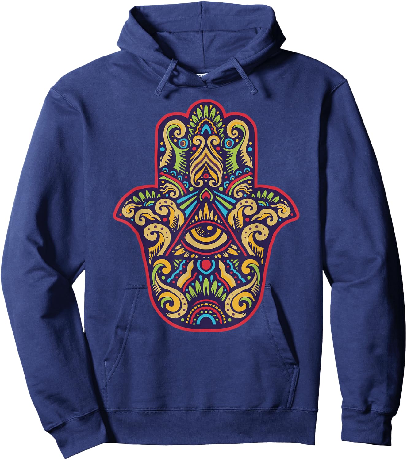 Spiritual Mystic Eye Third Eye All Seeing Eye Hamsa Hand Hoodie - Hoodie | Navy