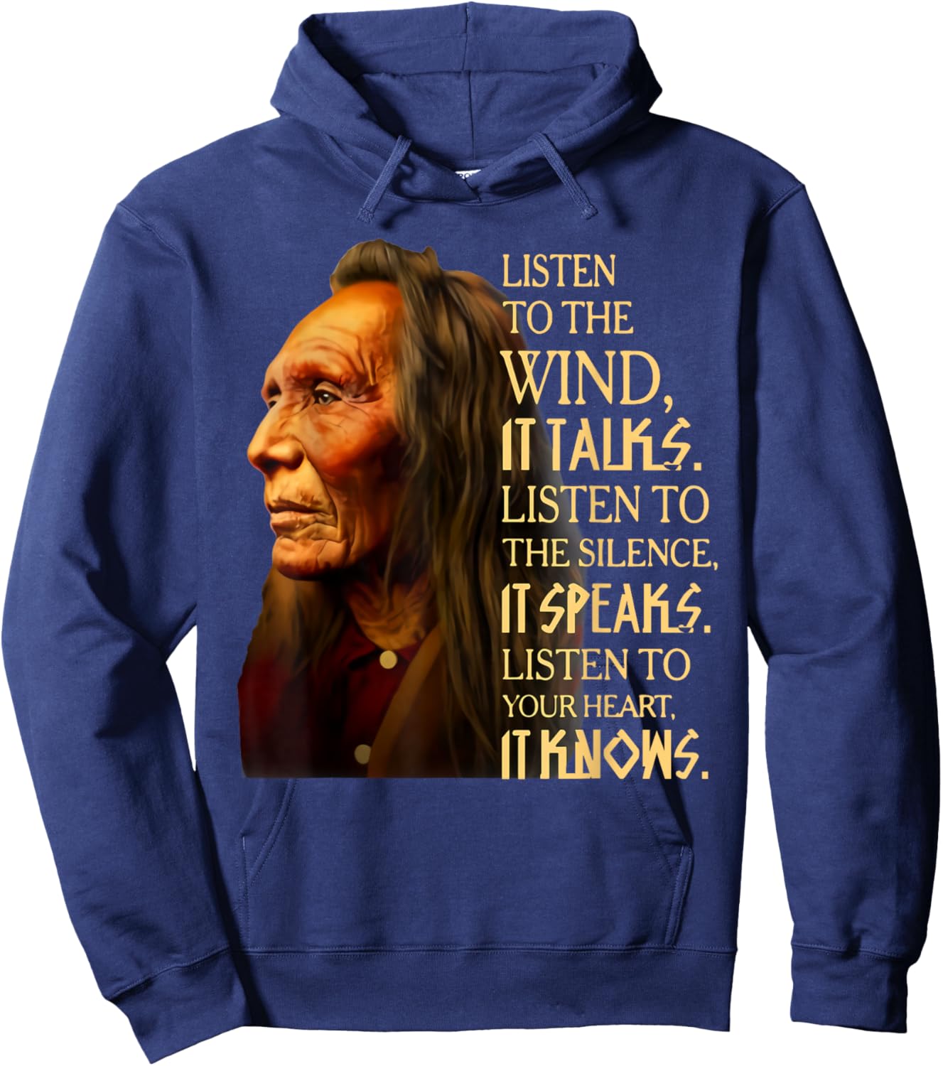 Listen to the wind it talks listen to the silence it speaks Hoodie - Hoodie | Navy