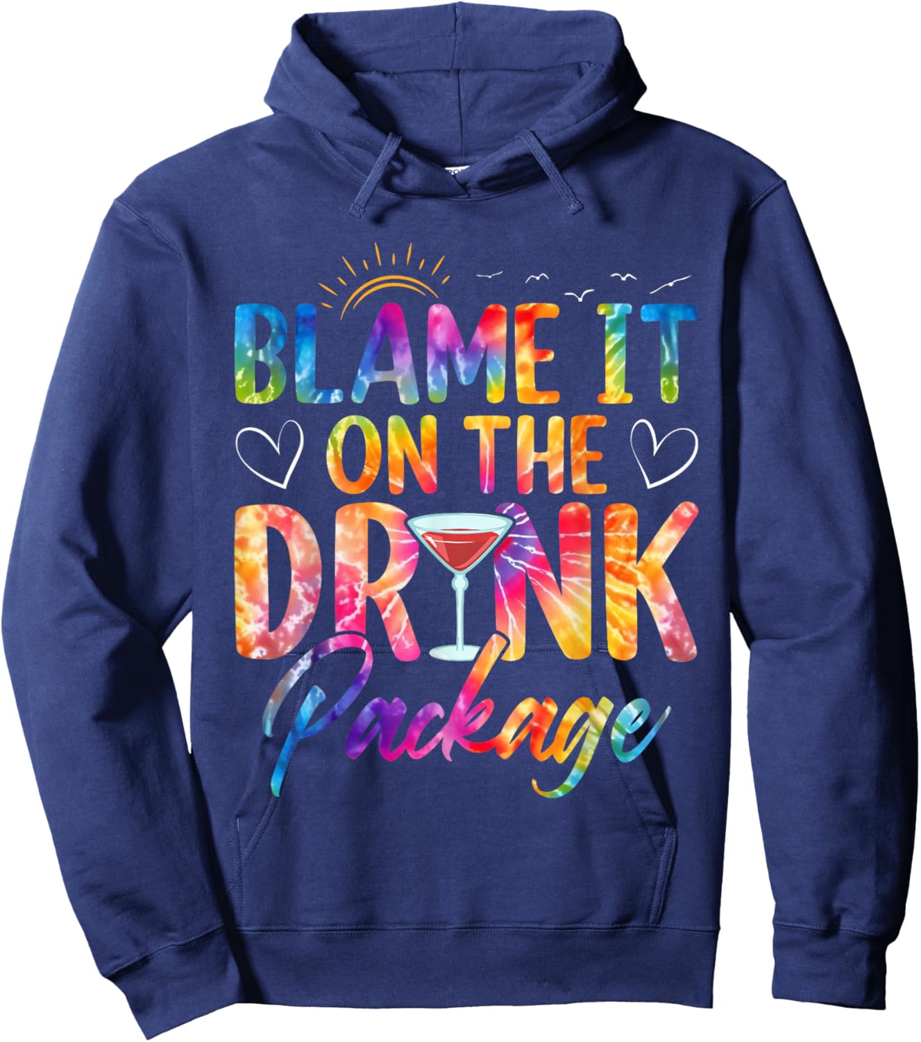 Girls Cruise Blame It on the Drink Package Drinking Booze Hoodie - Hoodie | Navy