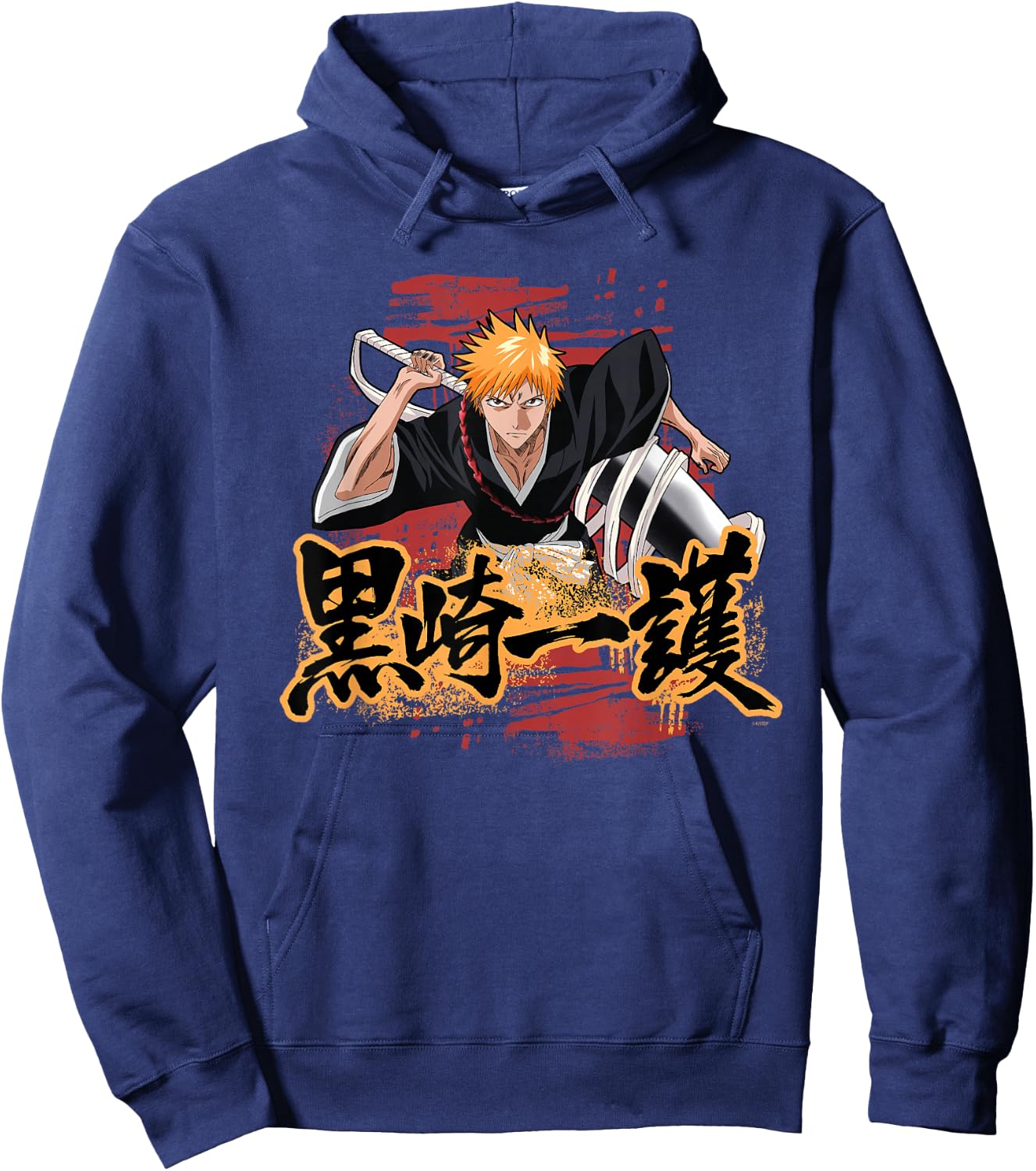 Bleach Ichigo Kanji and Symbol Scribbles Anime Hoodie - Hoodie | Navy