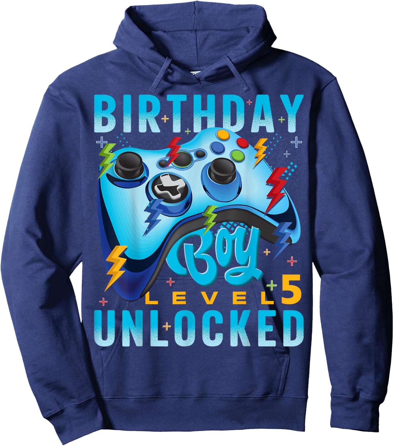 Level 5 Unlocked Birthday Boy Video Gamer 5th Birthday Boy Hoodie - Hoodie | Navy