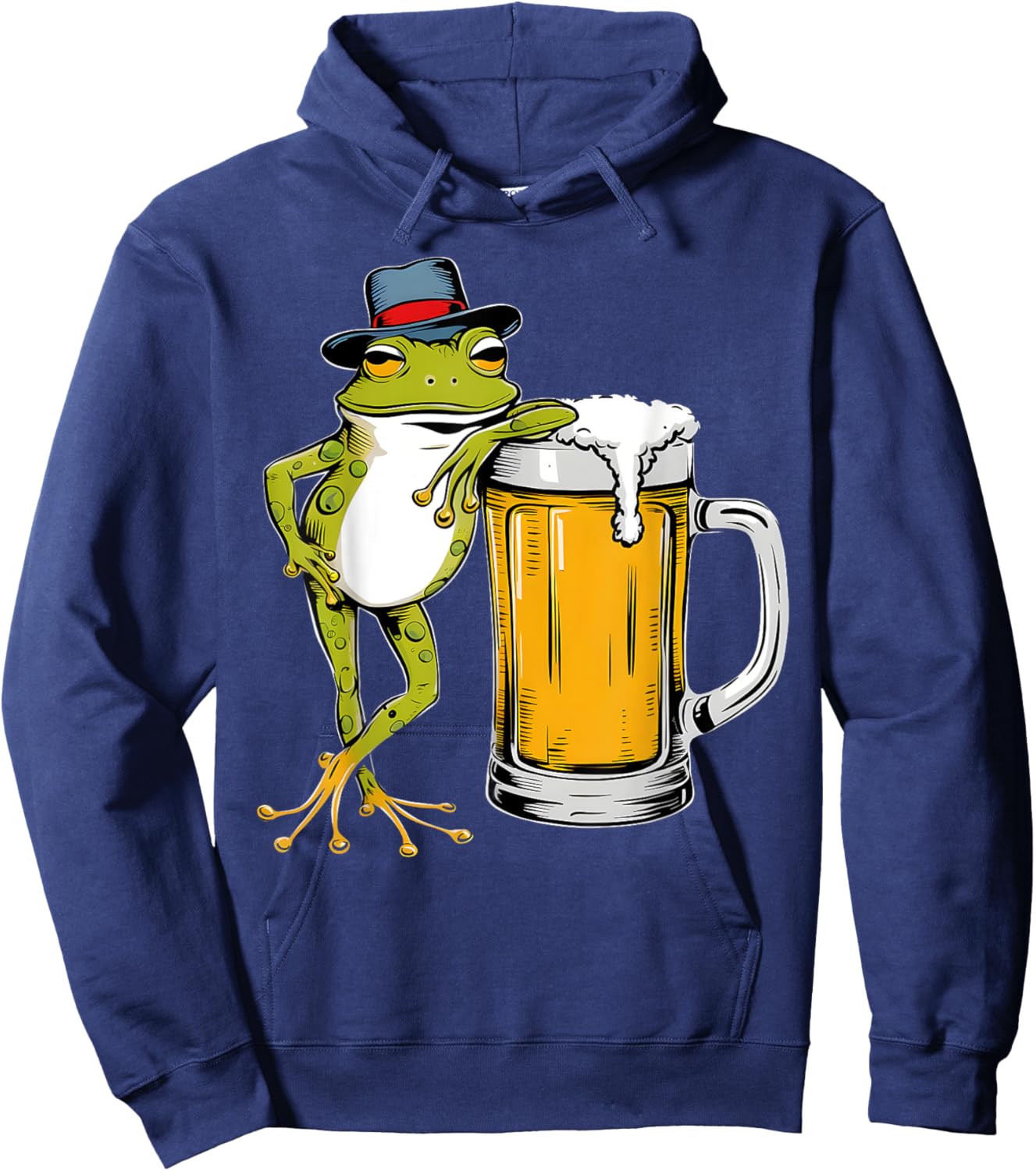 German Frog Beer Bavarian Festival Funny Oktoberfest Hoodie - Hoodie | Navy