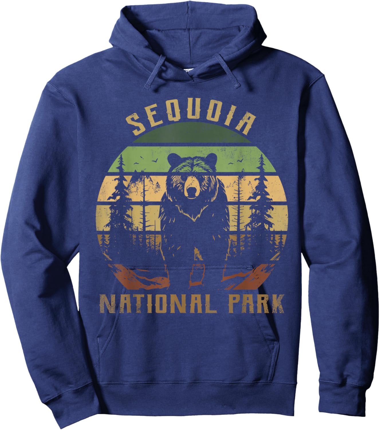 Retro Vintage Sequoia National Park for kids Hiking Camping Hoodie - Hoodie | Navy