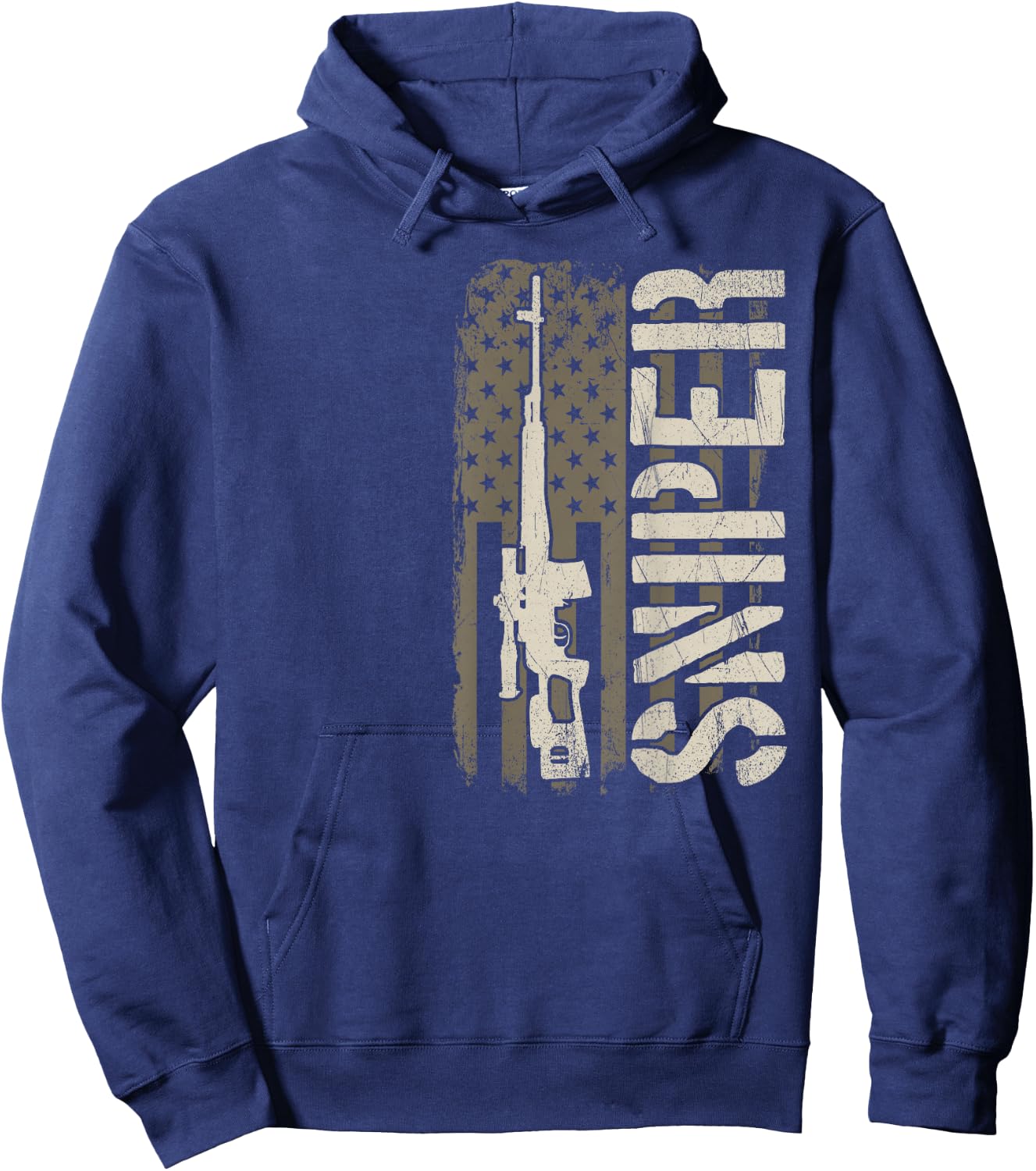 Sniper - USA American Flag, Military Sharpshooter Hoodie - Hoodie | Navy