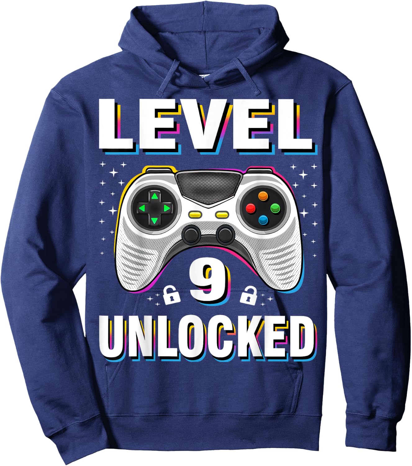 9th Birthday Boy Level 9 Unlocked Video Gamer 9 Years Old Hoodie - Hoodie | Navy