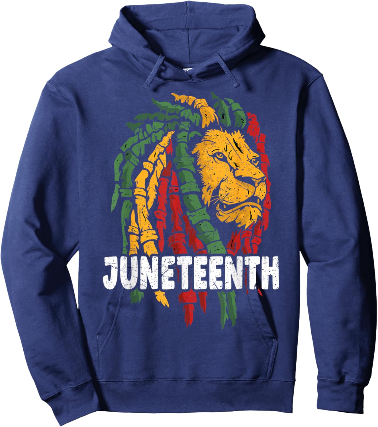 Celebrate Juneteenth Lion African American Freedom Day 1865 Hoodie - Hoodie | Navy