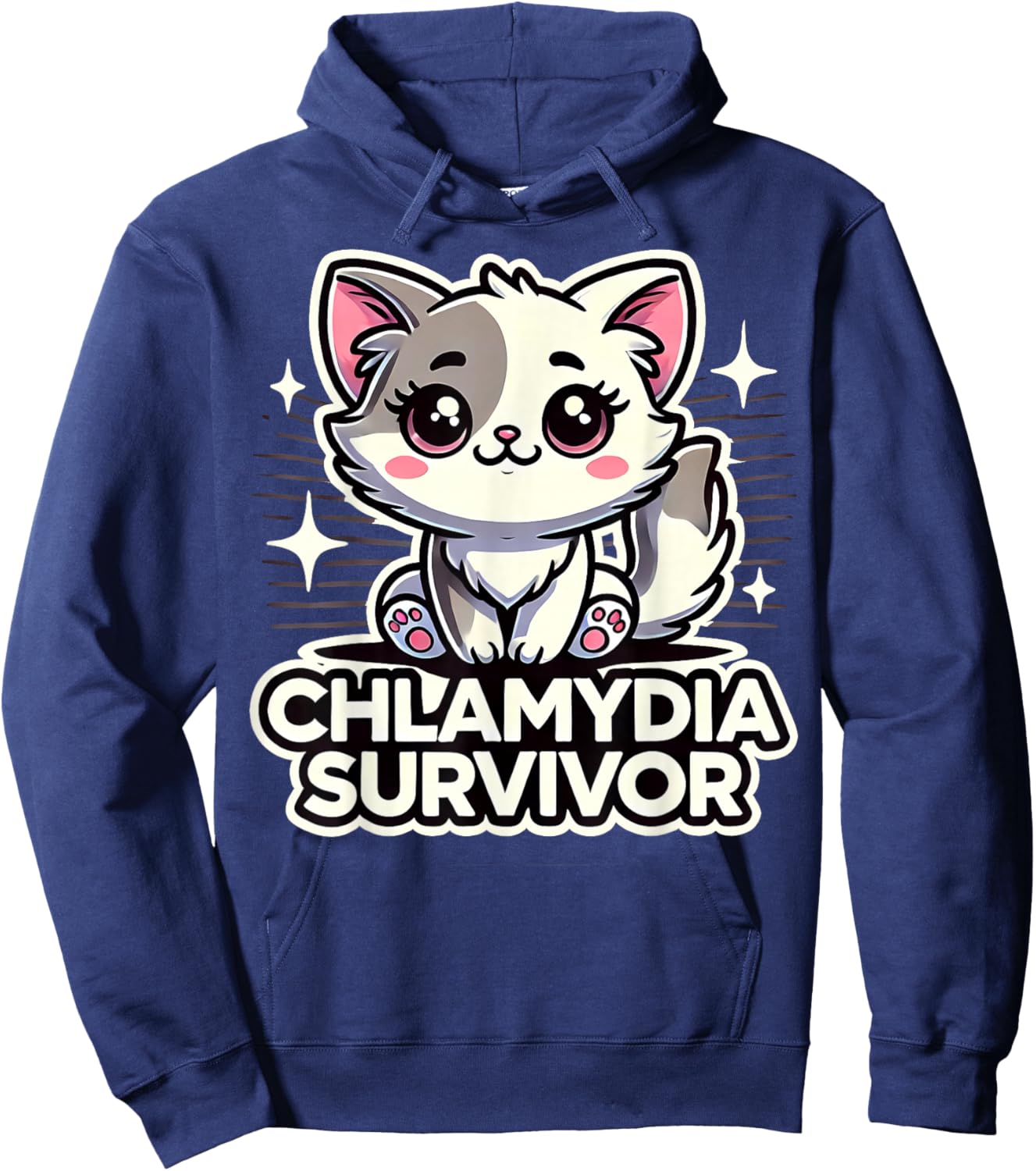 Funny Inappropriate Chlamydia Survivor Embarrassing Adult Hoodie - Hoodie | Navy