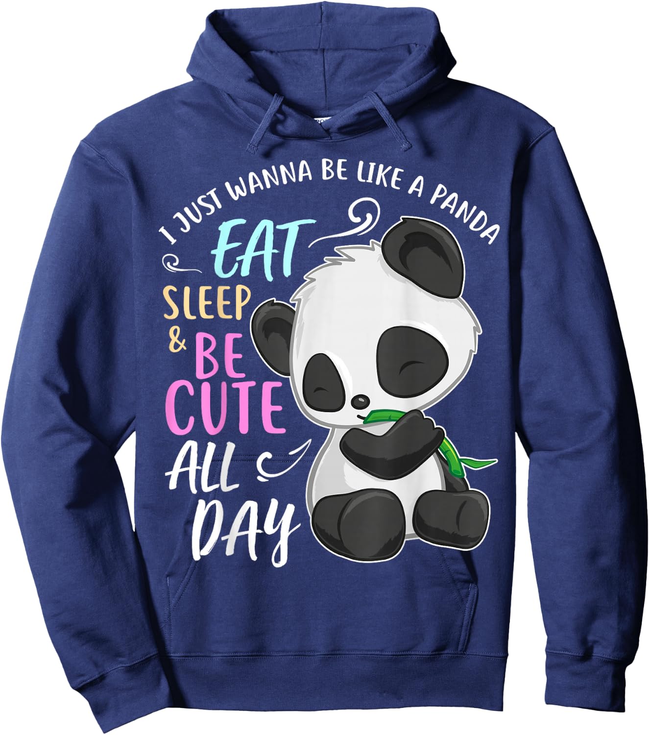 Girls Panda Bear Just Wanna Be Cute Eat Sleep - Panda Lover Hoodie - Hoodie | Navy