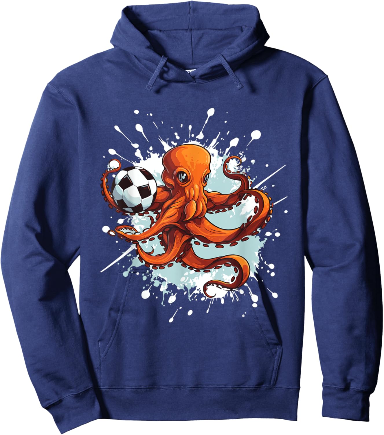 Octopus Playing Soccer Animal Sports Team Hoodie - Hoodie | Navy