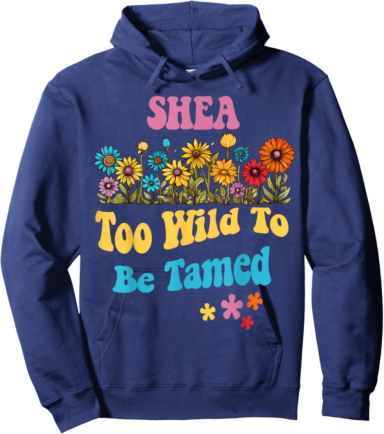 SHEA Name Cute Retro Girls Wildflower SHEA Name Hoodie - Hoodie | Navy