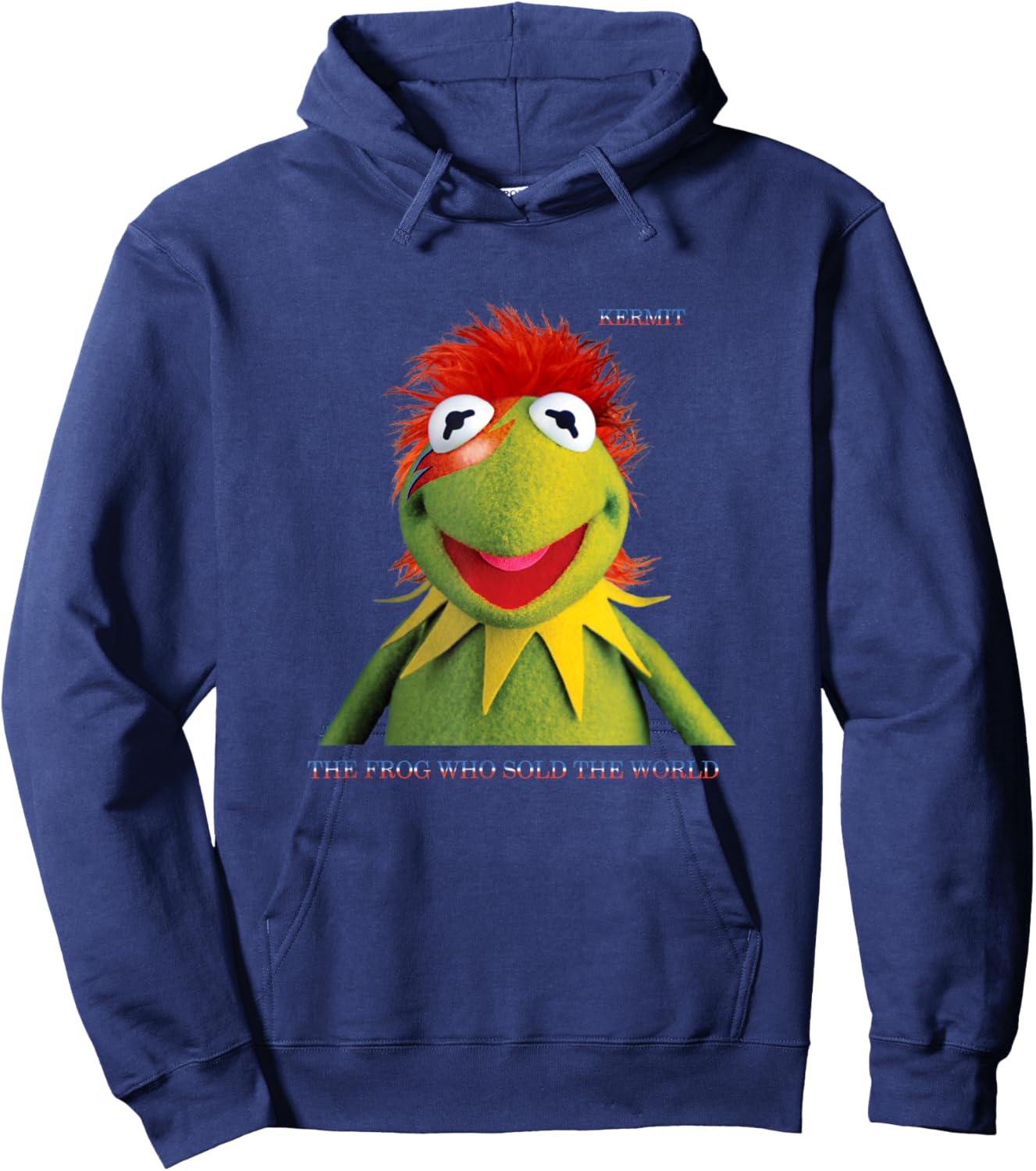 Disney The Muppets David Bowie Kermit Who Stole The World Hoodie - Hoodie | Navy