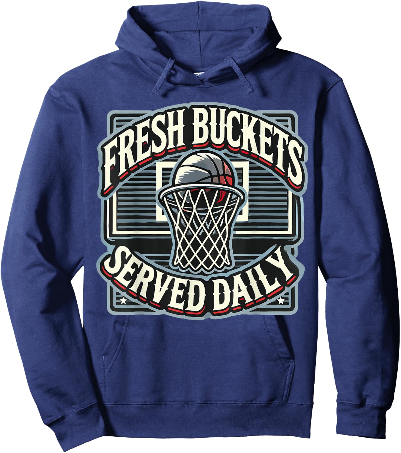 Basketball Player Fresh Buckets Served Daily bball Hoodie - Hoodie | Navy
